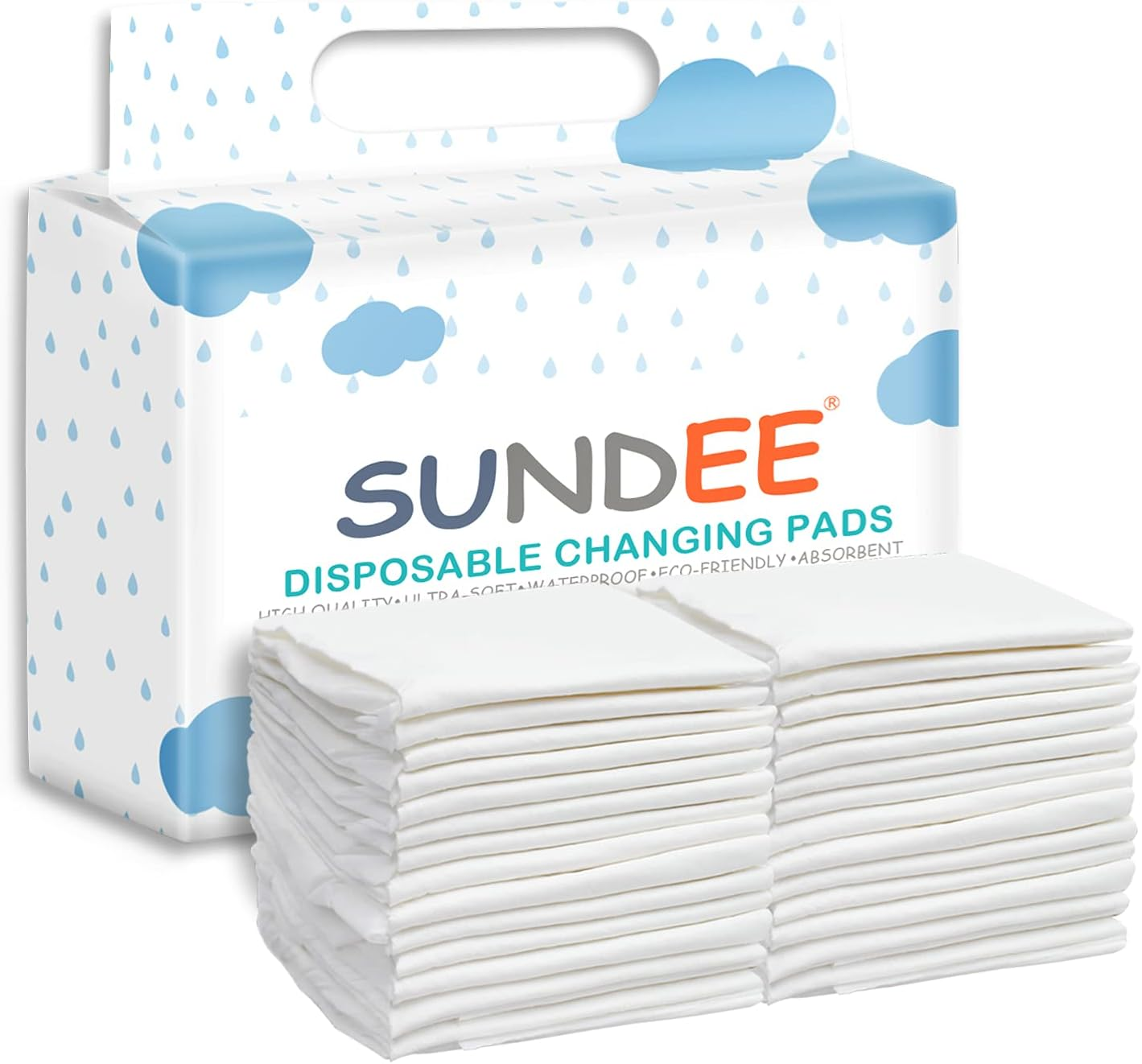 Baby Disposable Changing Pad, 50 Pack Soft Non-Woven Fabric Breathable Waterproof Underpads, Portable Leak-Proof Mattress Protector, Incontinence Bed Pads