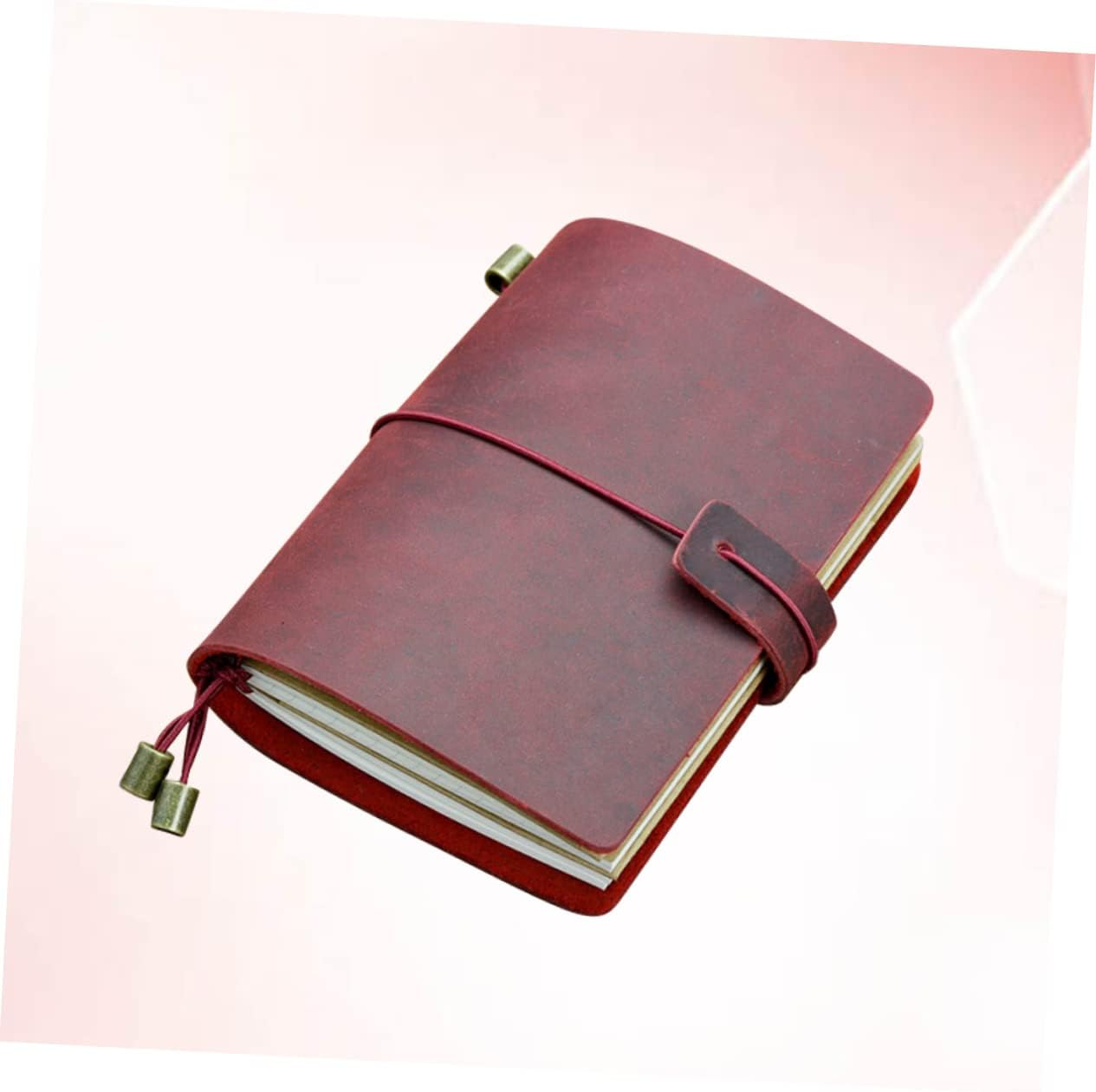 Operitacx Leather Notebook Passport Size 5.31X4.13In Travel Journal Diary Notepad with Lined Grid and Blank Pages Vintage Cowhide Cover for Writing and Sketching - Picture 1 image number 3