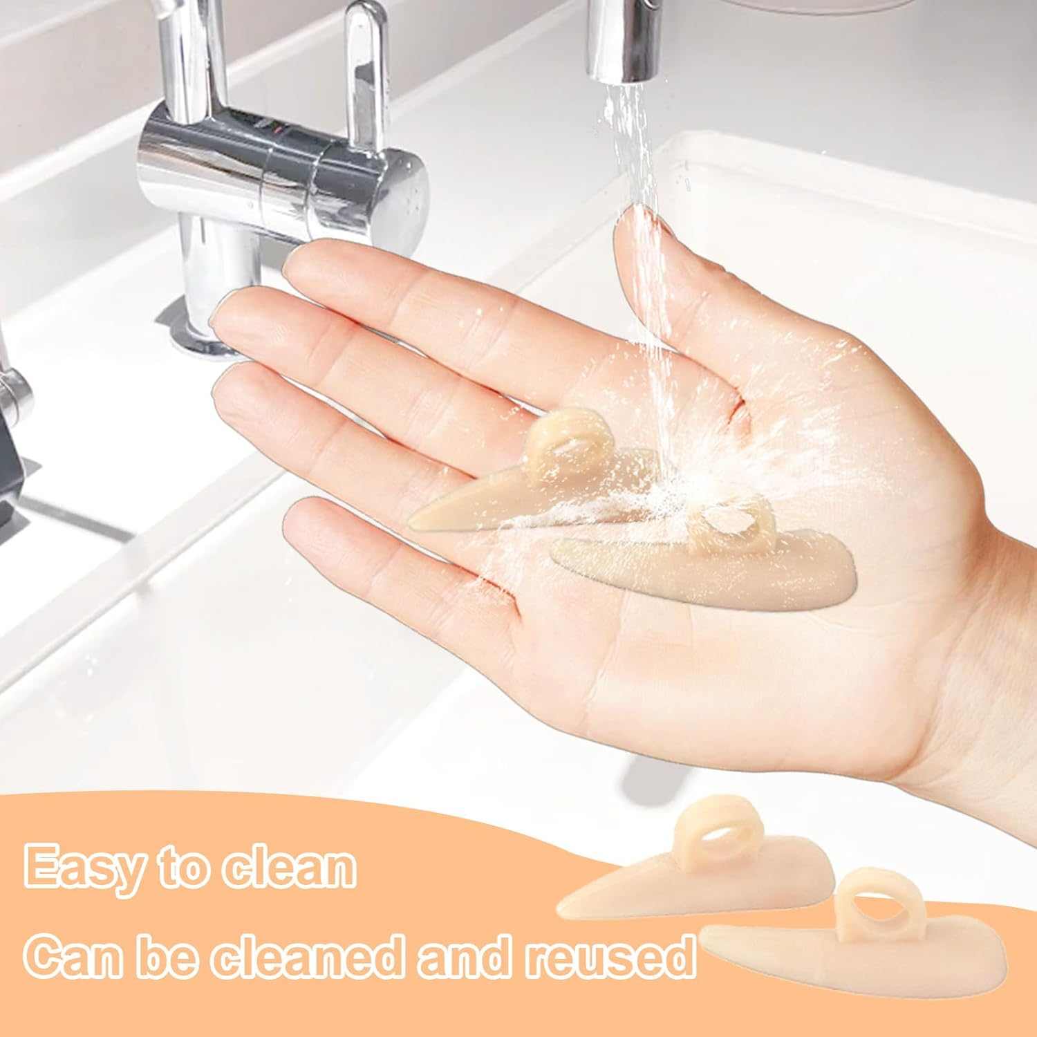 6 Pieces Hammer Toe Cushion & Toe Separators - Gel Pads Corrector & Straightener for Curled, Curved, Claw & Mallet Toe Relief - Right & Left Gel Support Crest Cushion with Toe Spacers (Beige)