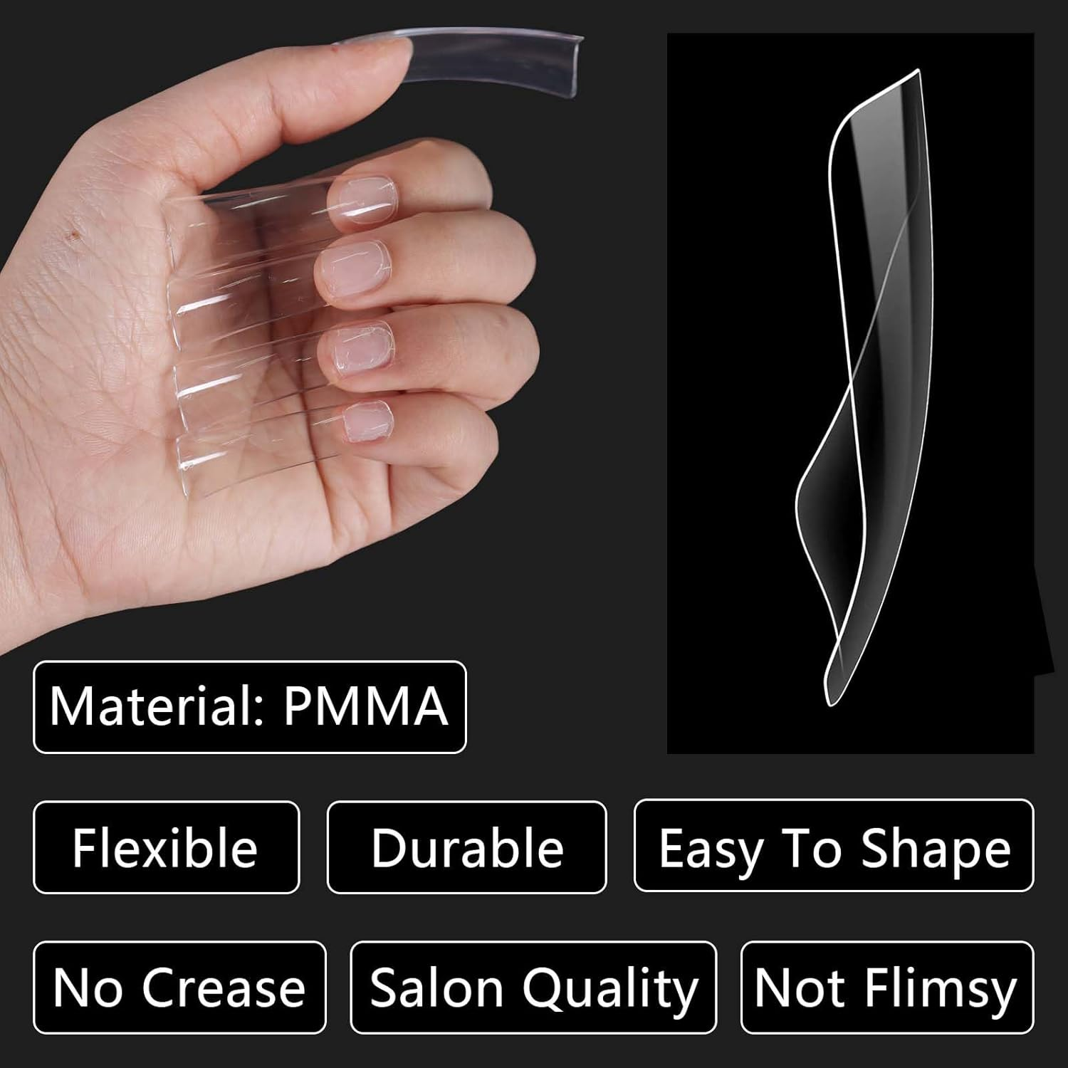 Laza 600Pcs Long Duck Nail Tips, 12 Sizes, Boxed in Box, Clear Duck Nails, Full Coverage, Wide Nail Tips, French False Nail Tips for D Tips image number 3