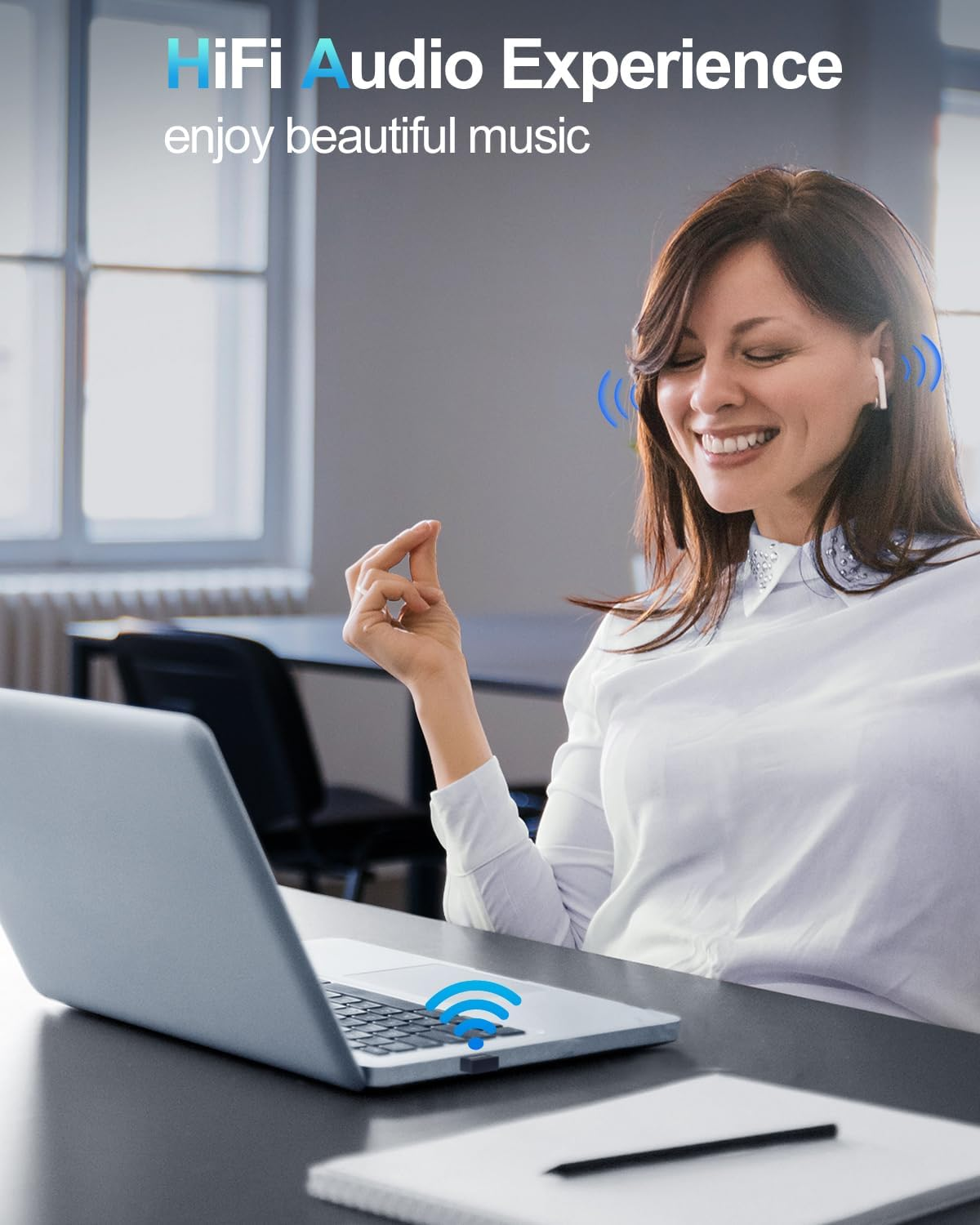 ZEXMTE 5.4 USB Bluetooth Adapter for PC, Bluetooth Dongle, Long Range Bluetooth Transmitter&Receiver, Plug-And-Play for Desktop, Laptop, Mouse, Keyboard, Headsets, Speakers Support Windows 11/10/8.1/7 image number 6