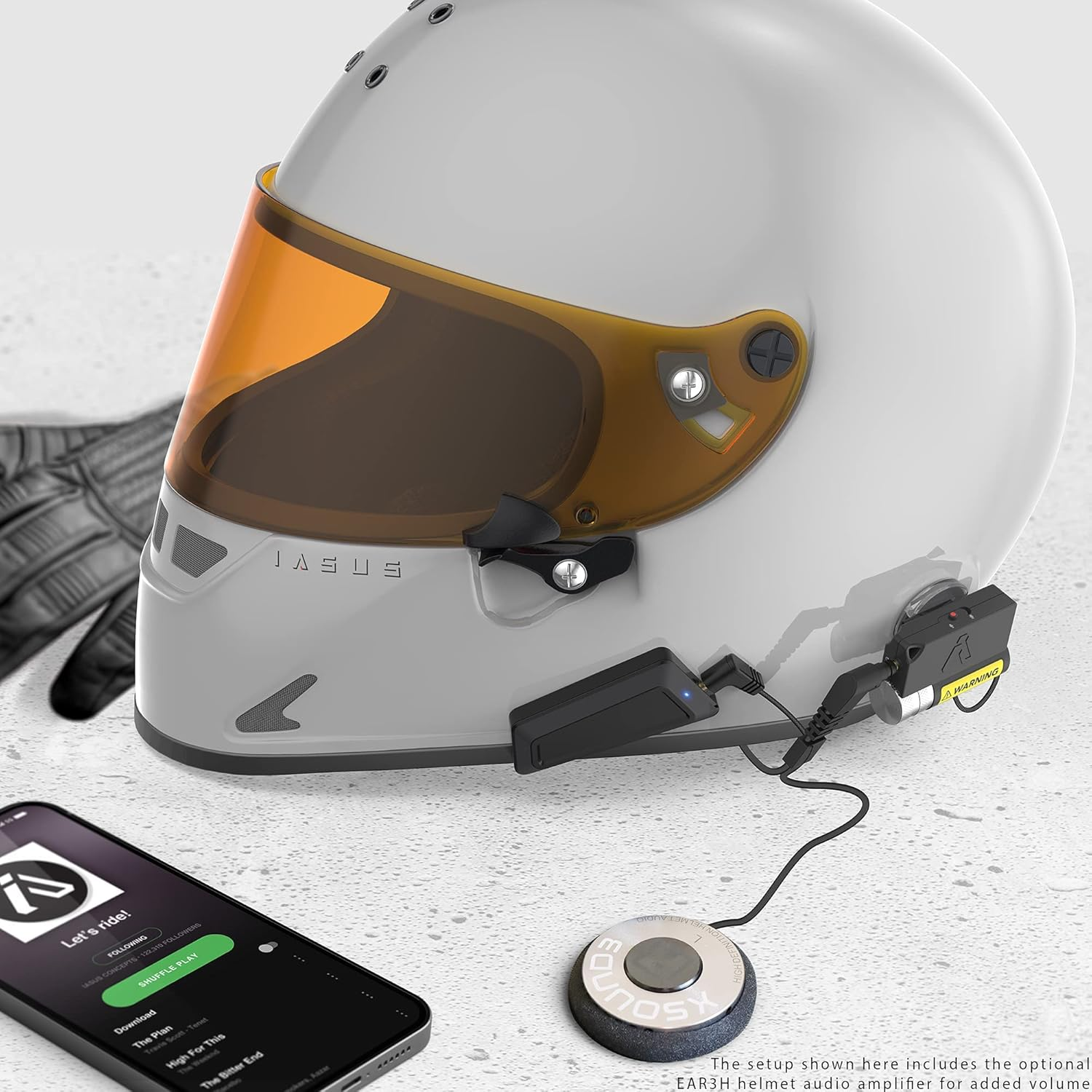 I a S U S Premium Audio Motorcycle Helmet Speakers Work with Most Helmet Comms with Earbud Ports - the Xsound 3 Drop in Helmet Headphones Speaker Kit Includes Accessories for a Quick Install image number 2