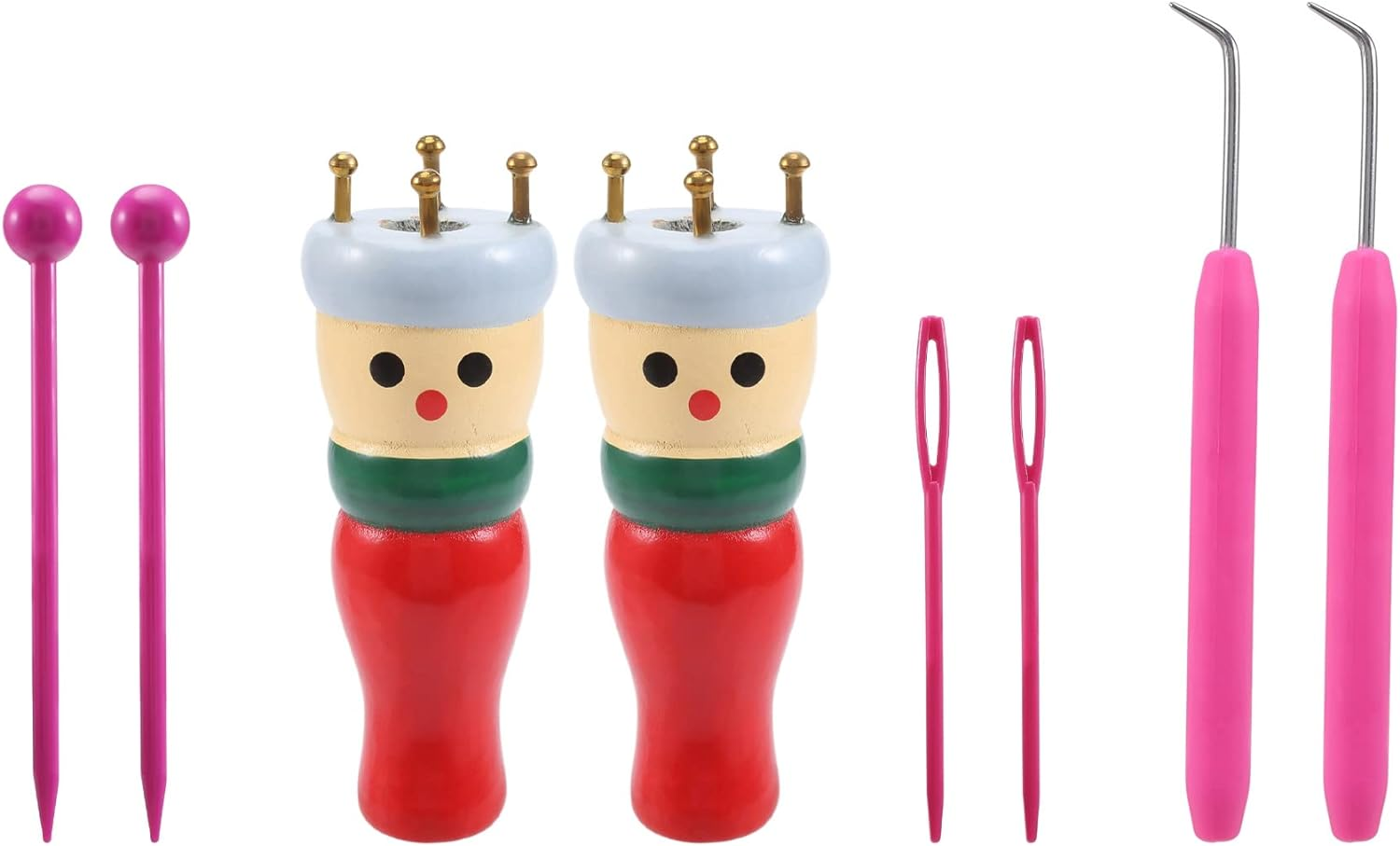 Spacesea French Knitter Tool Set, 2 Set Wooden Knitting Kit Handcrafted Ease and Durability Beginners Knitting for Creating Fun & Colourful Bracelets, Necklaces and Crafts image number 3