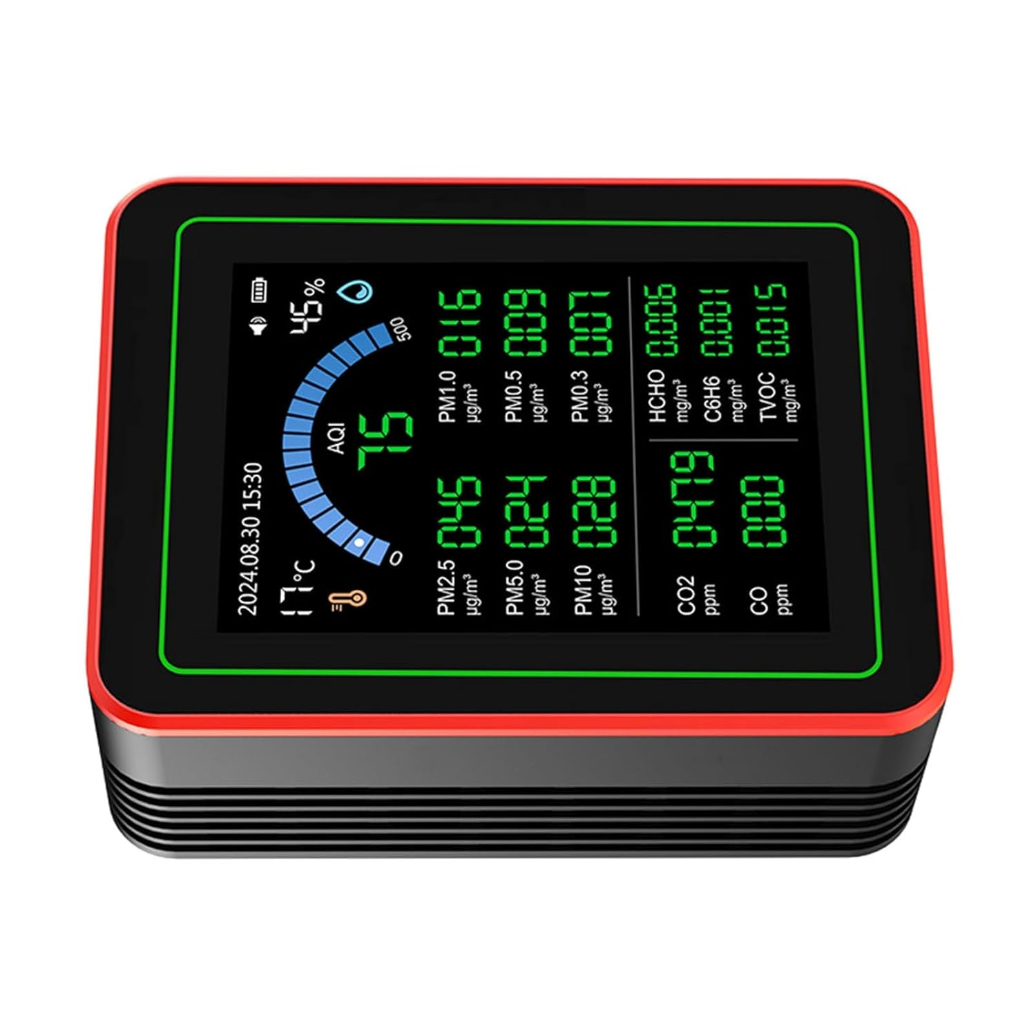 Pomya Air Quality Meter, Portable Portable Air Quality Meter Easy to Read of Precise Reading Battery Type C Cargo for the Home image number 1