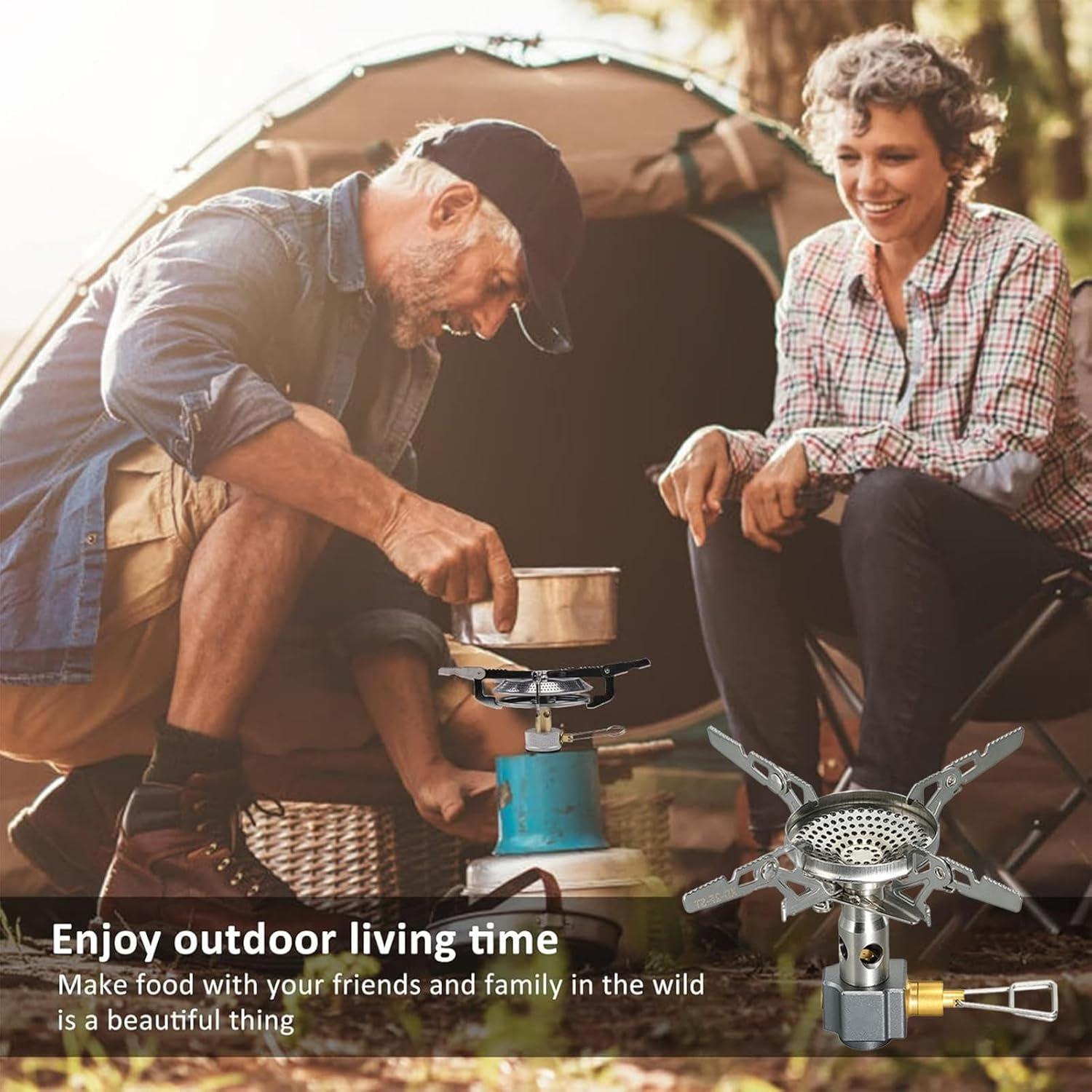 Camping Air Stove Heads | Air Tank Head - 3300W High Firepower, Camp Stove Attachment, Replacement Stove Burner Parts, Camping Gear for Outdoor Cooking Picnic Hiking image number 3