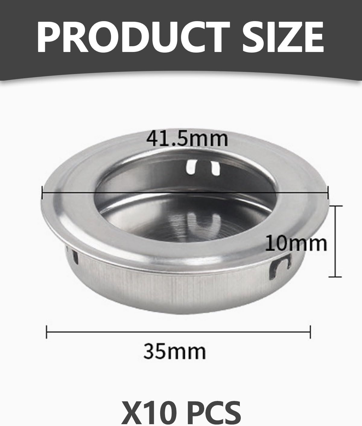 QLEUIFT 10 Pieces round Recessed Pull Handles Recessed Sliding Door Handles Concealed Pull Handles Knob Recessed Finger Pull for Drawers, Wardrobes, Cabinets, Custom Furniture image number 6