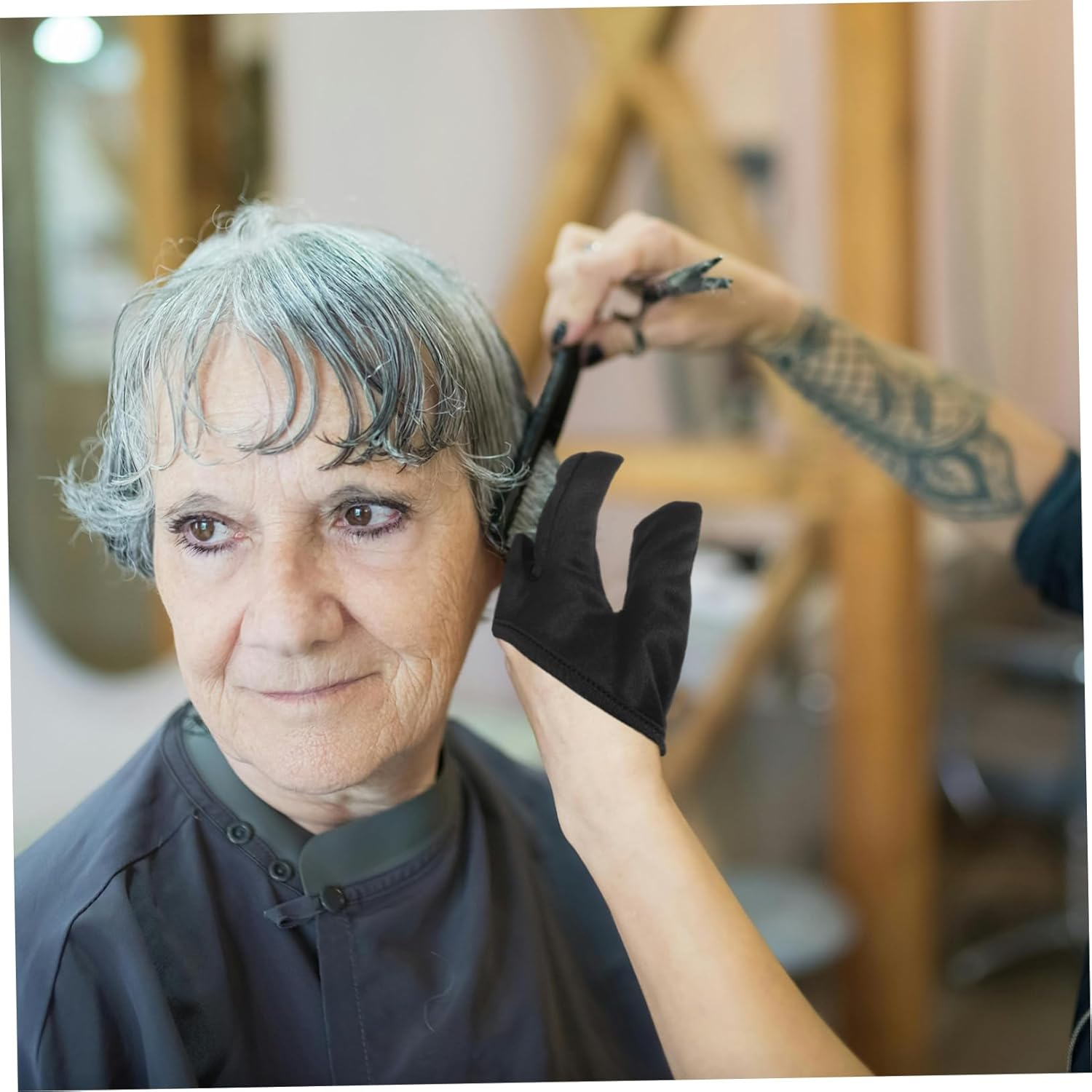 BATHVEVE Professional Hair Straightener Gloves Heat Resistant Gloves for Hair Tools for Salon Use image number 4