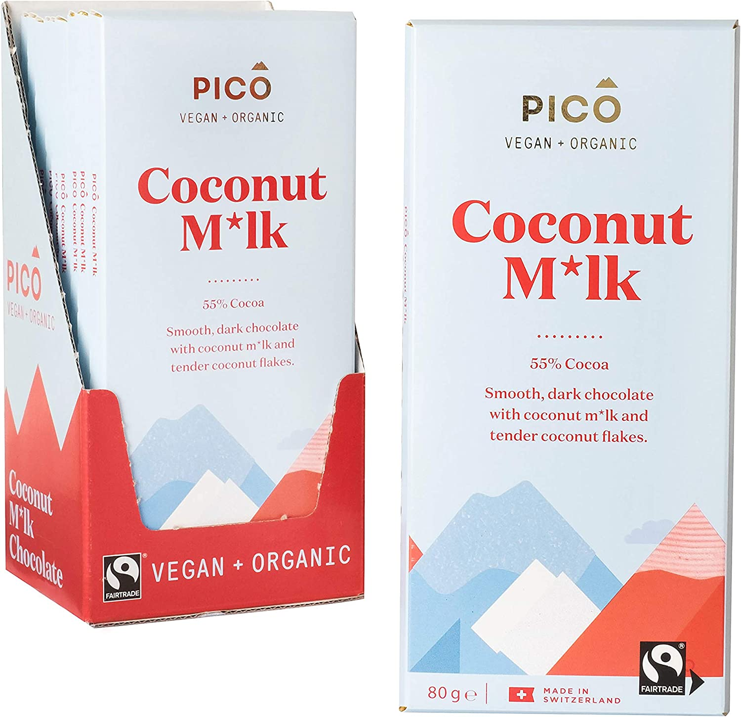 Pico Chocolate, Organic Hazelnut Milk - 10 Pack X 80G Blocks image number 6