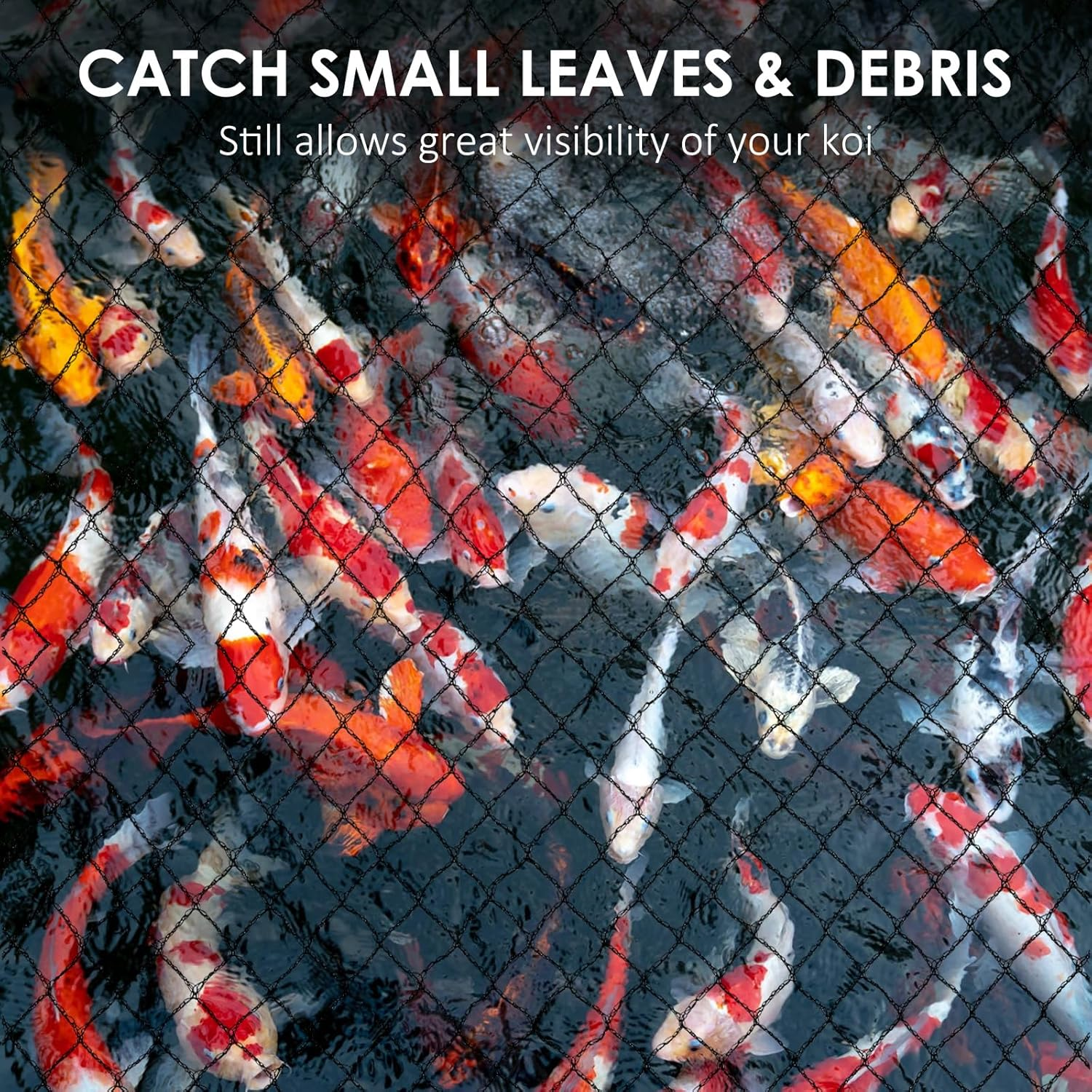 Pond Cover Netting Kit, 39.4 X 15.7FT Reusable Garden Pool Protective Net, Cuttable Bird Mesh, Catch Leaves Debris, with 10 Ground Nails and 50 Cable Zip Ties image number 2