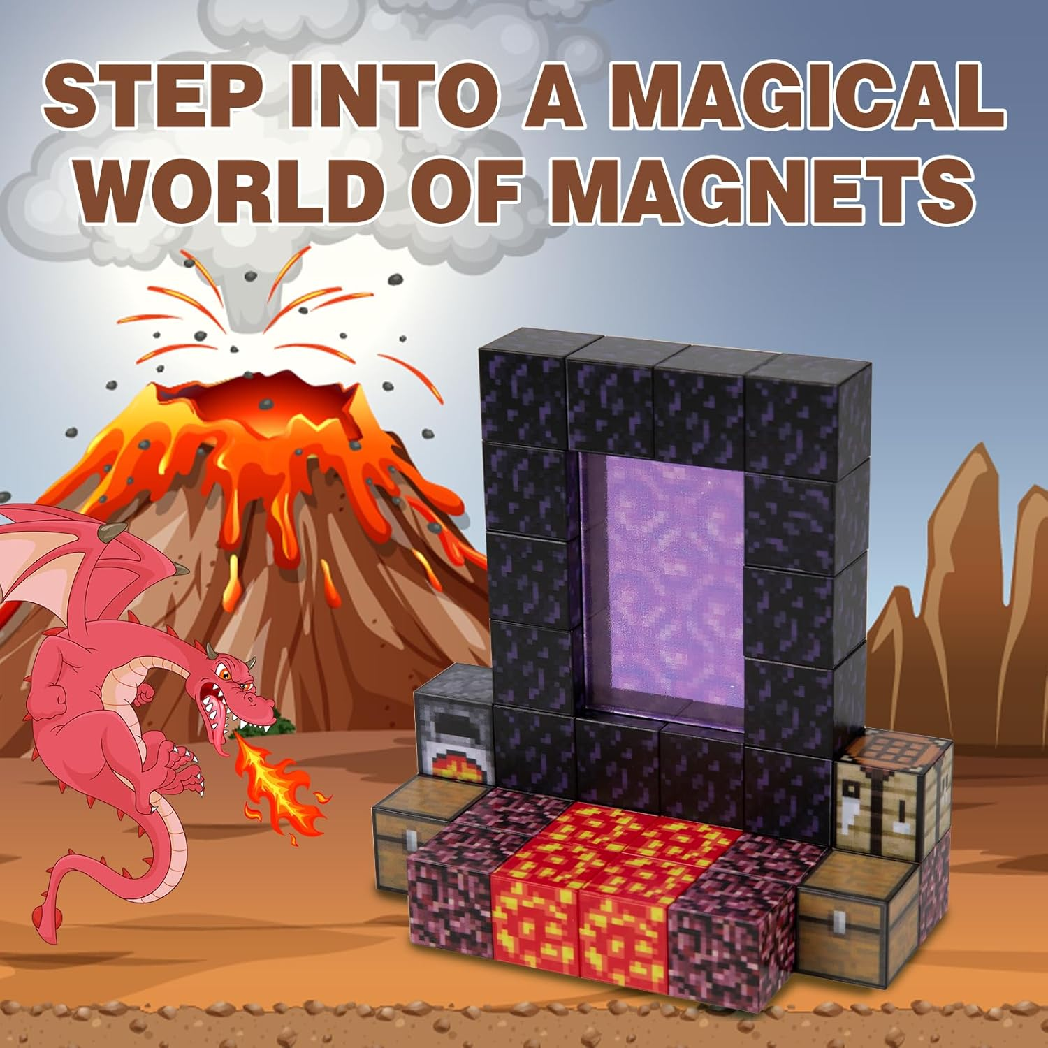 32-Piece Premium Magnetic Blocks - Magic Portal Set, STEM Learning Kids Toys, Safe and Strong Magnetic Building Blocks, Expandable Fun with Double Sets, Perfect for Boys & Girls Aged 3+ image number 2