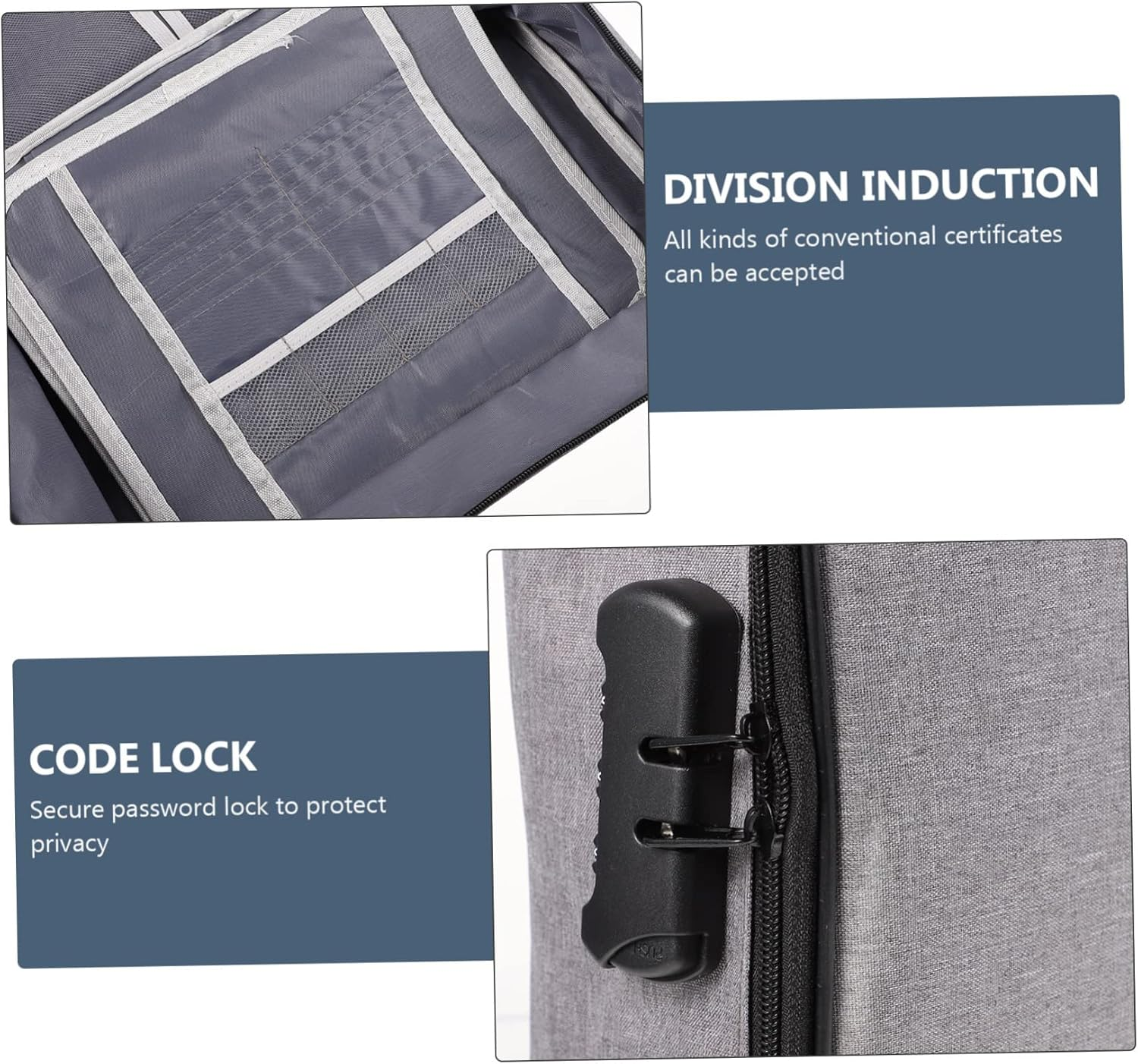 GLSTOY Multifunction File Storage Bag Portable Certificates Organizer Lock for Travel Documents Home Organization and Everyday Carry Large Capacity Material and Secure Storage Bag image number 5