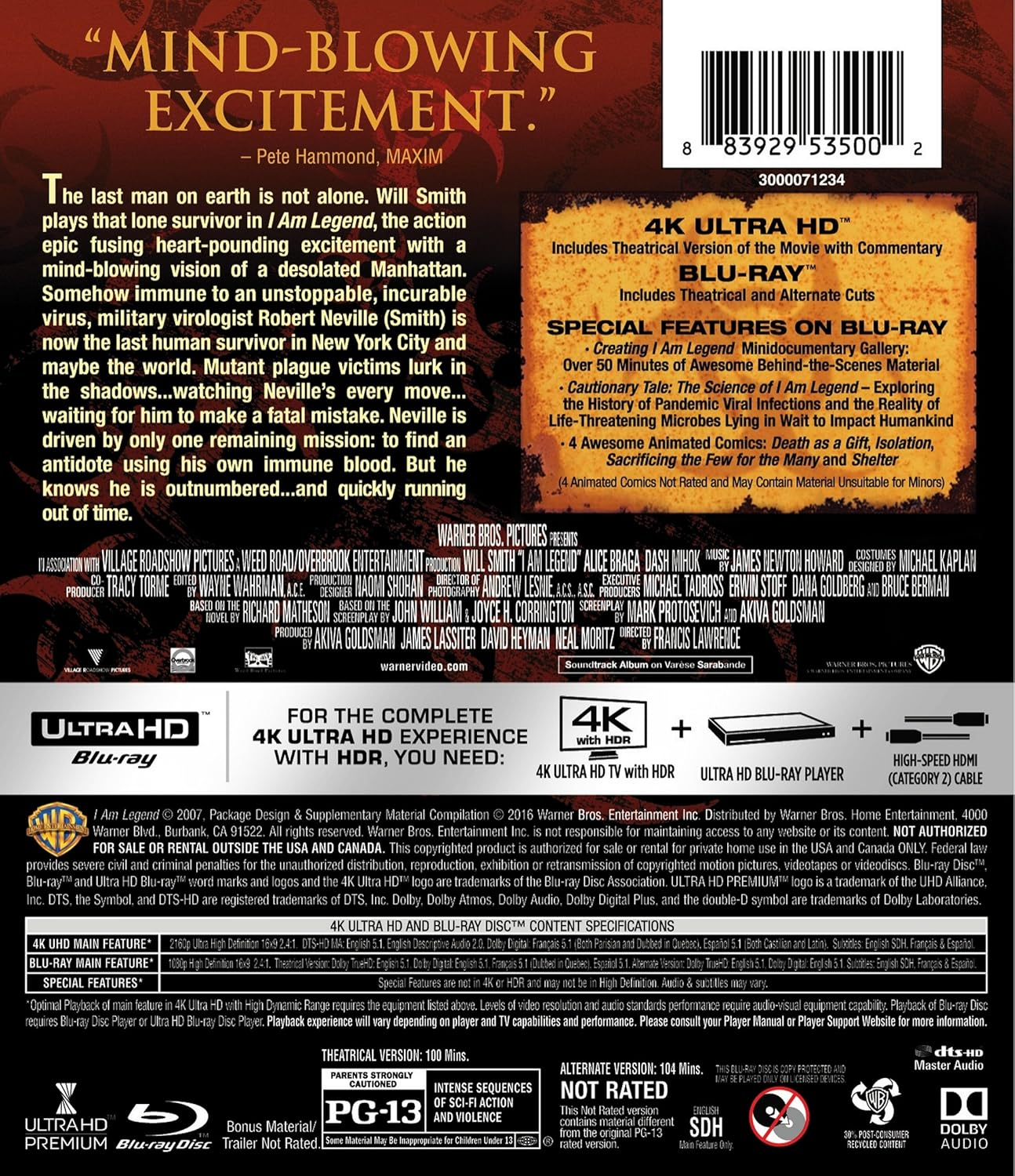 I Am Legend (4K Ultra HD) [Blu-Ray]
