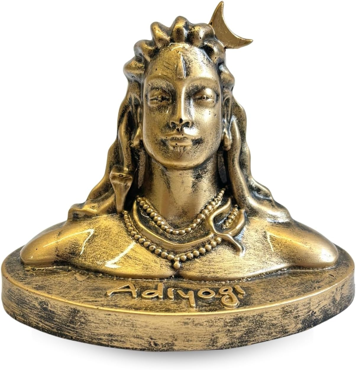 Vedic Charya Lord Adiyogi Shiva Statue 5 Inch Resin Handmade &ndash; Dhyana Mudra Mahadev Idol Car Dashboard, Home & Office Desk, Shivratri Pooja Decorative Murti Black