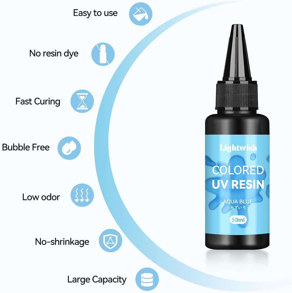 Colored UV Resin,High Transparency 8 Colos,Odorless & Quick Ultraviolet Curing UV Resin for Small Craft,Jewelry Making,Diy Making, (50G Each) image number 2