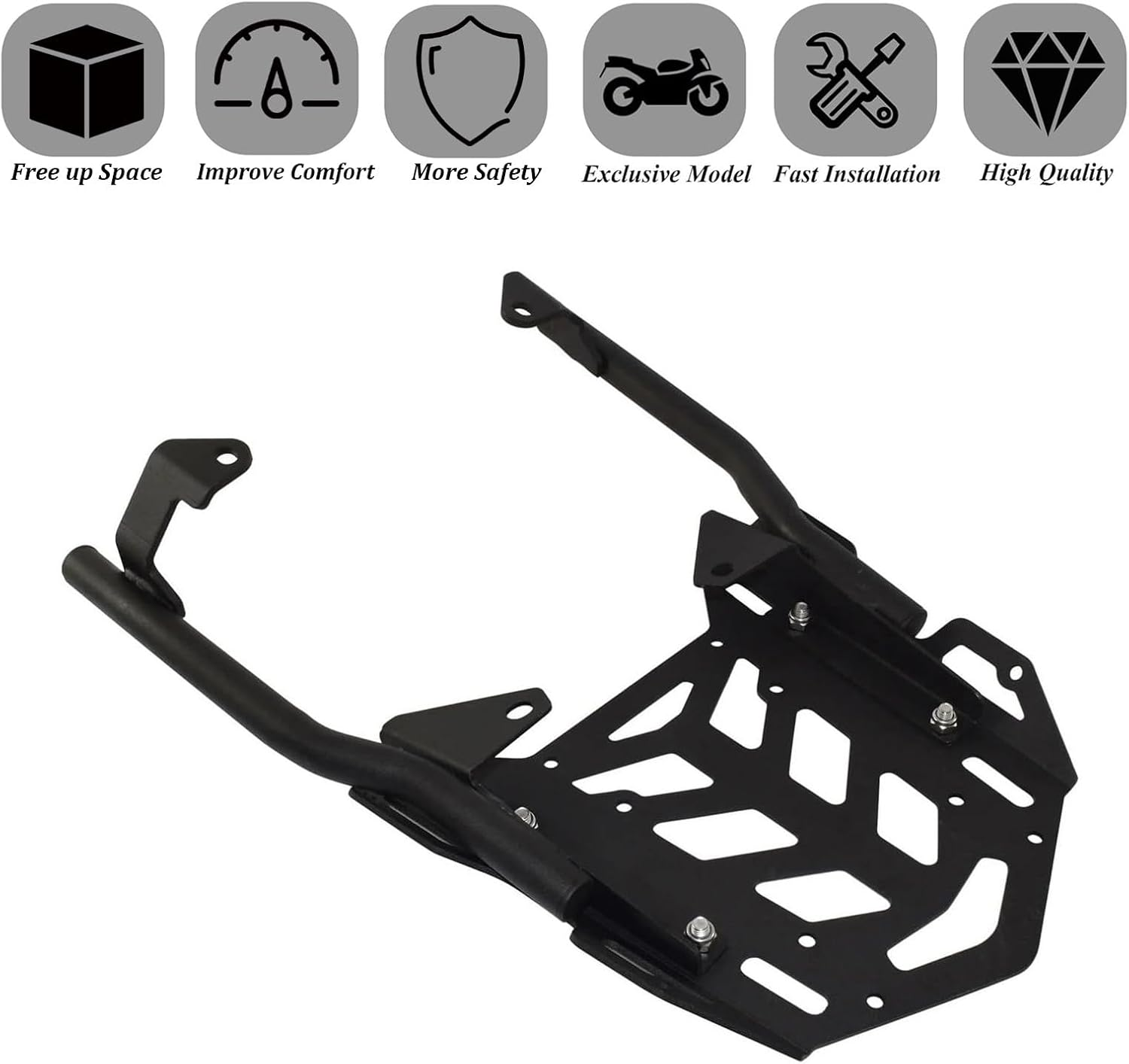 For Yamaha MT-09 Tracer 900 GT 2018 2019 2020 Heavy Duty Motorcycle Luggage Rack Cargo Carrier Powder Coated Sturdy 100 Lbs Capacity Top Box Holder Support Bracket with 2Pcs Nets image number 5