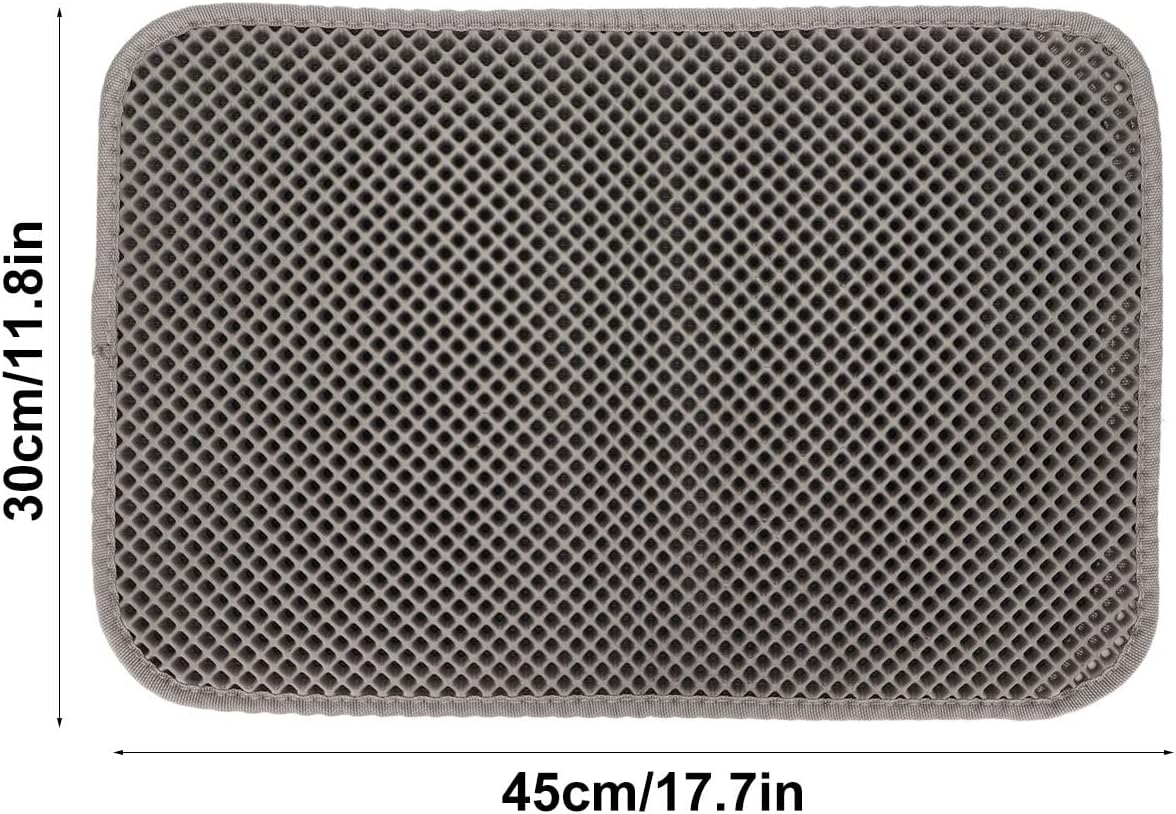 Cuifati Cat Litter Mat, Double Layer, Prevents Slipping, Waterproof EVA Cat Litter Tray Mat, Honeycomb Litter Collection Mat, Easy to Clean, Urine Density Mat for Litter Control (Grey) image number 2
