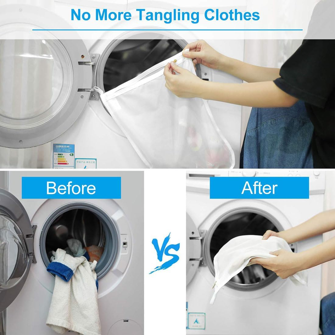 Delicates Laundry Bags, 3 Pack Fine Mesh Wash Bags with Premium Zipper, Durable Delicates Bag for Washing Machine, Laundry Bags for Blouse,Hosiery,Stocking, Underwear,Sweaters image number 2