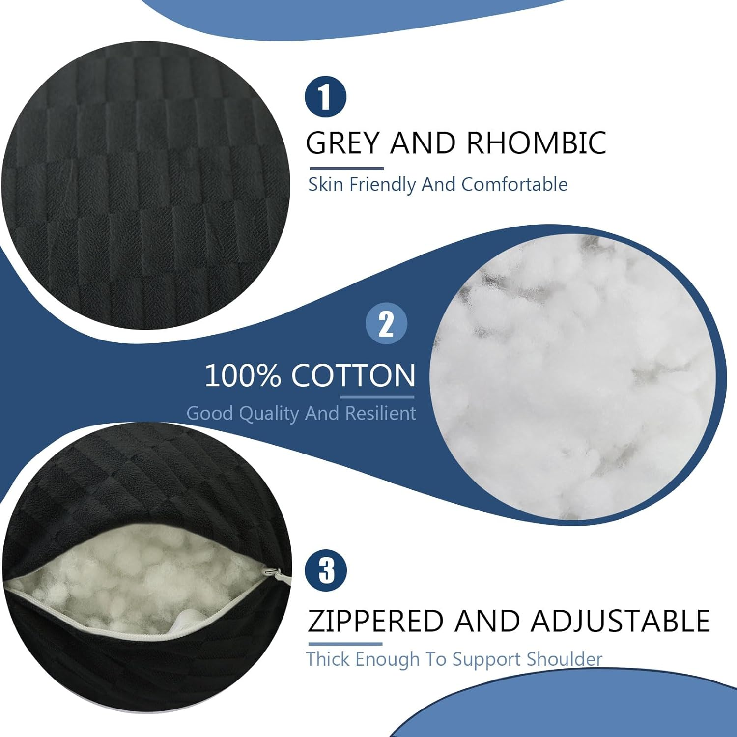 Shoulder Surgery Pillow, Shoulder Pillow for Shoulder Pain, Rotator Cuff Pillow, Arm Pillows for Adults after Surgery, Side Sleeper Pillow for Neck and Shoulder Pain Relief (Black with Strap) - Black With Strap image number 4