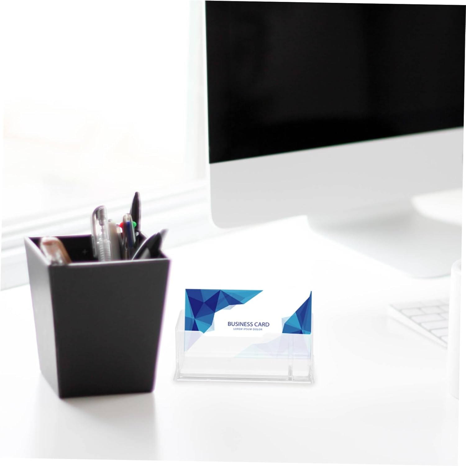 VILLFUL 4Pcs Acrylic Desktop Stand Translucent Card Holders Stackable Storage Desk Accessories Storage Products image number 4