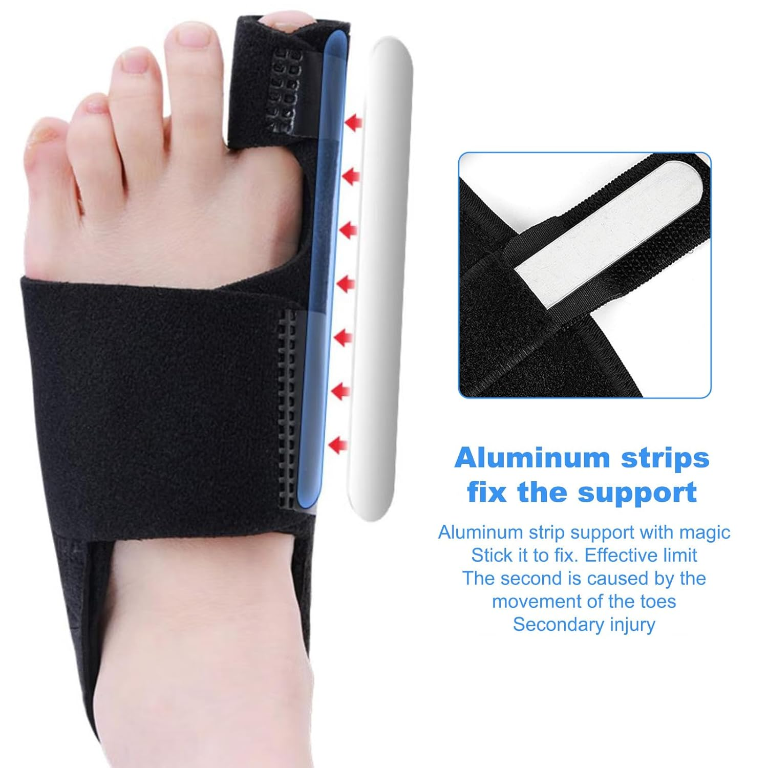 Bunion Corrector for Women & Men, Orthopedic Bunion Splint for Hallux Valgus Pain Relief, Big Toe Separator, Adjustable Day/Night Support, Comfortable Hammer Toe Straightener（2Pack） image number 2