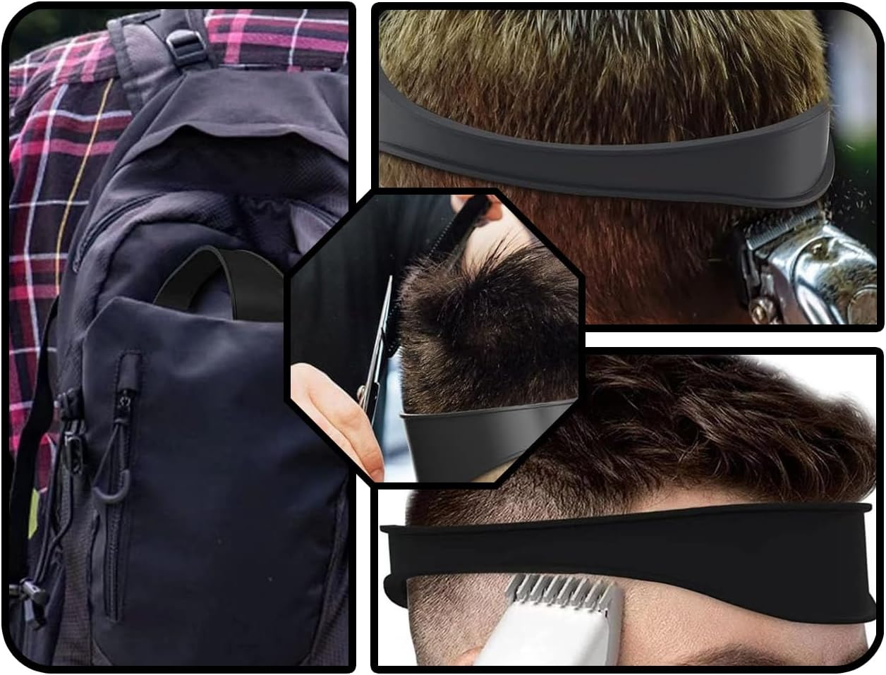 Lhbwhiz Hair Cutting Tool, Silicone Neckline Shaving Template, Curved Adjustable Hair Cutting Band, Curved Hair Trimming Guide, Hair Cutting Aid, Salon Barber Tools, for DIY Home Haircuts image number 5