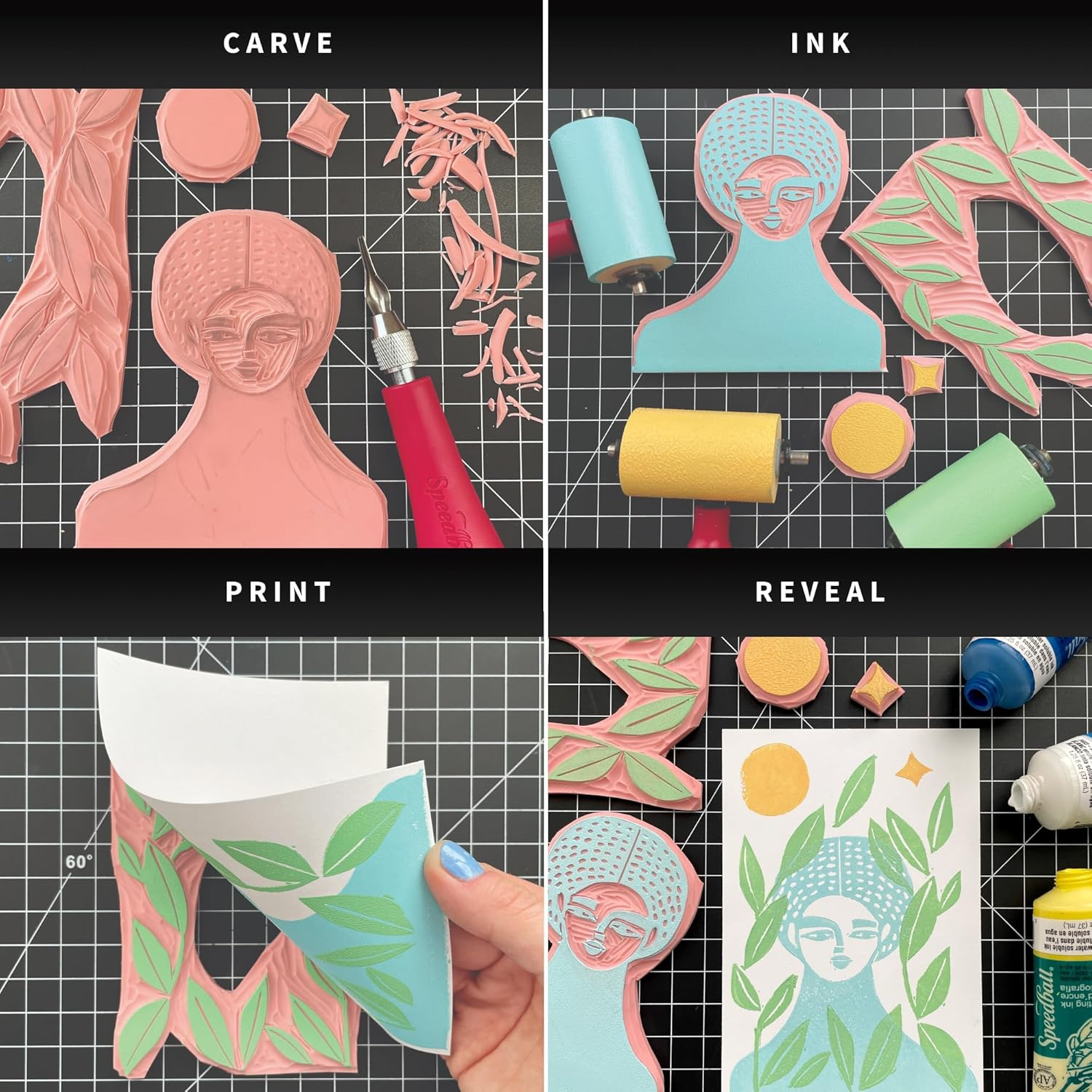 Speedball W/B Orange, 150Ml, Water-Soluble Block Printing Ink - Bold Colour with Satin Finish