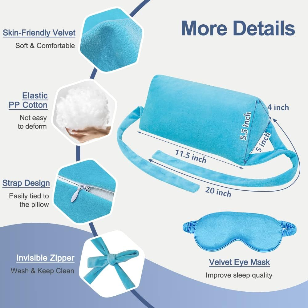 Neck Stabilizer Pillow for Sleeping Head Wedge Positioning Pillow Post Surgery anti Wrinkle Beauty Pillow Face up Medical Straight Neck Pillow Triangle Wedge Back Sleep Training Upright Pillow image number 3