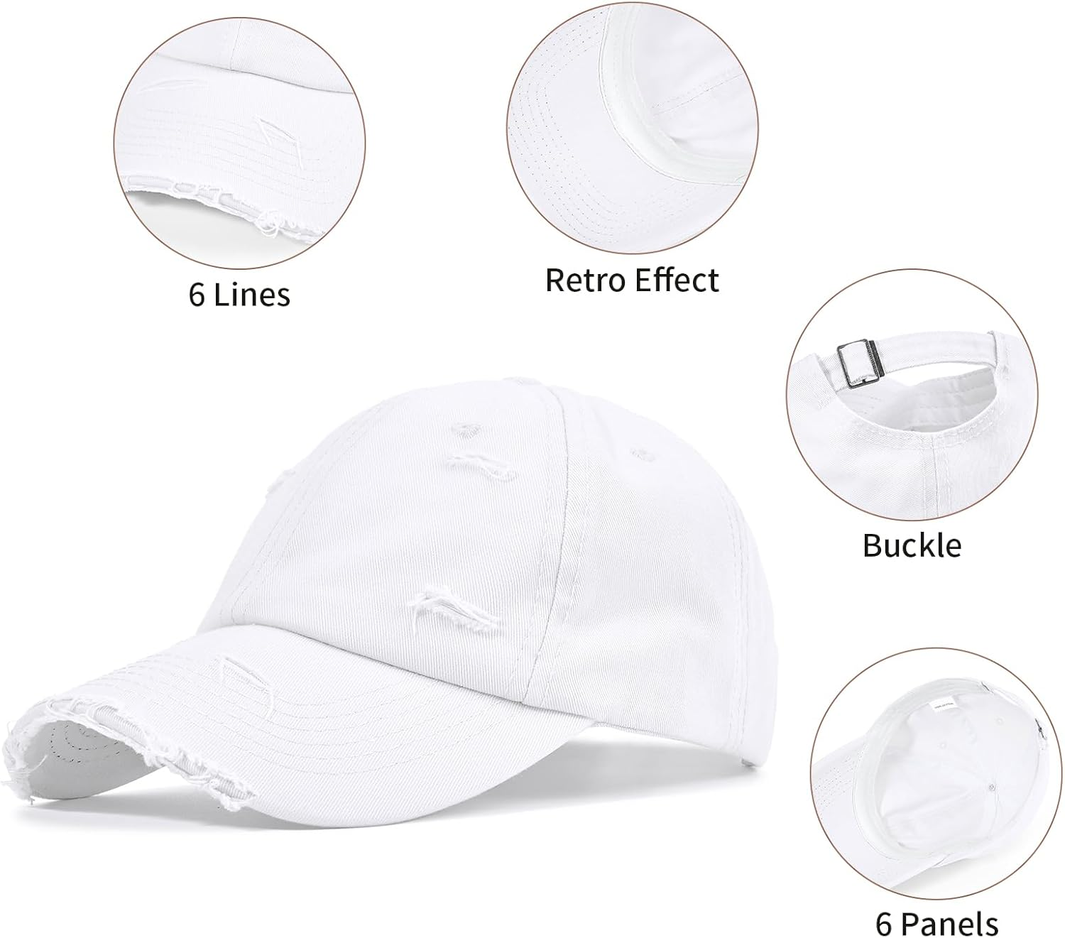 Komorebi Baseball Cap Women Men Vintage Washed Distressed Hats Adjusted Cotton Dad Hat Adjustable Trucker Headwear image number 3