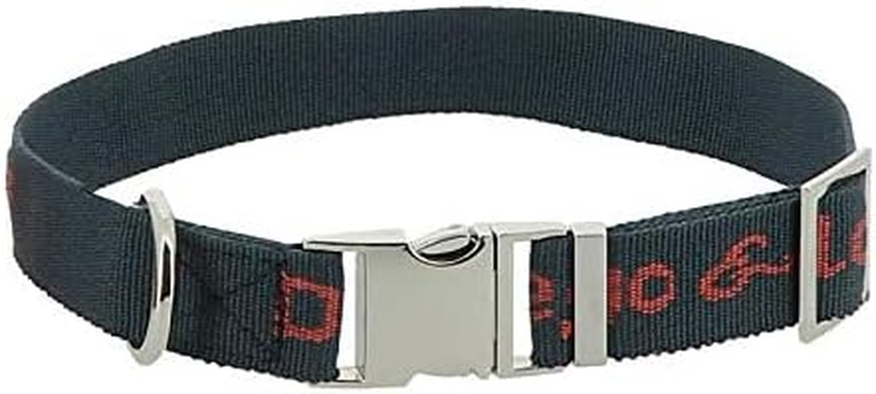 EKKIA France Nylon Collar for Dogs, Diego & LOUANA Collar Nylon, for Medium and Large Dogs, Dark Gray, 19.7 Inches (50 Cm)