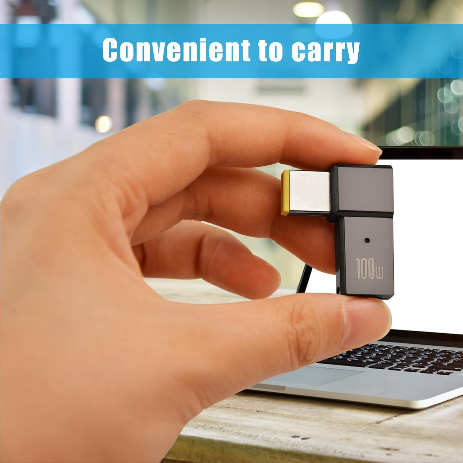 USB C to Slim Tip Adapter, 2Pcs 100W 5A Laptop Charging Cable Adapter with USB C Female Input to Slim Tip Rectangle Zinc Alloy PD Charge Converter for Laptops image number 5