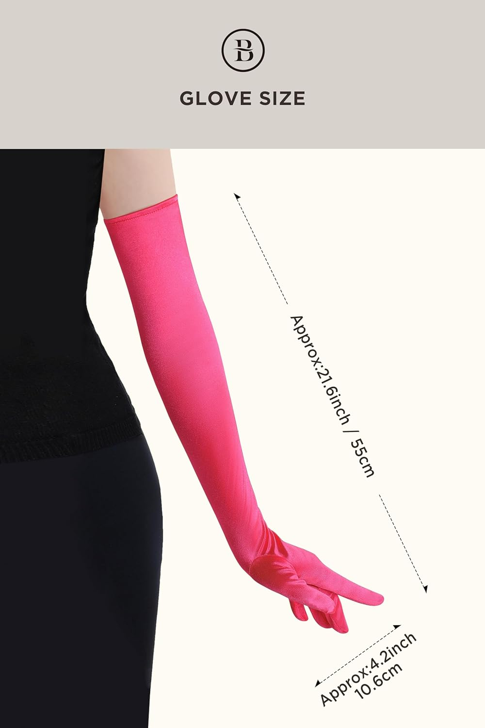 BABEYOND Long Opera Party 1920S Satin Tea Party Gloves Costume Stretchy Adult Size Elbow Length