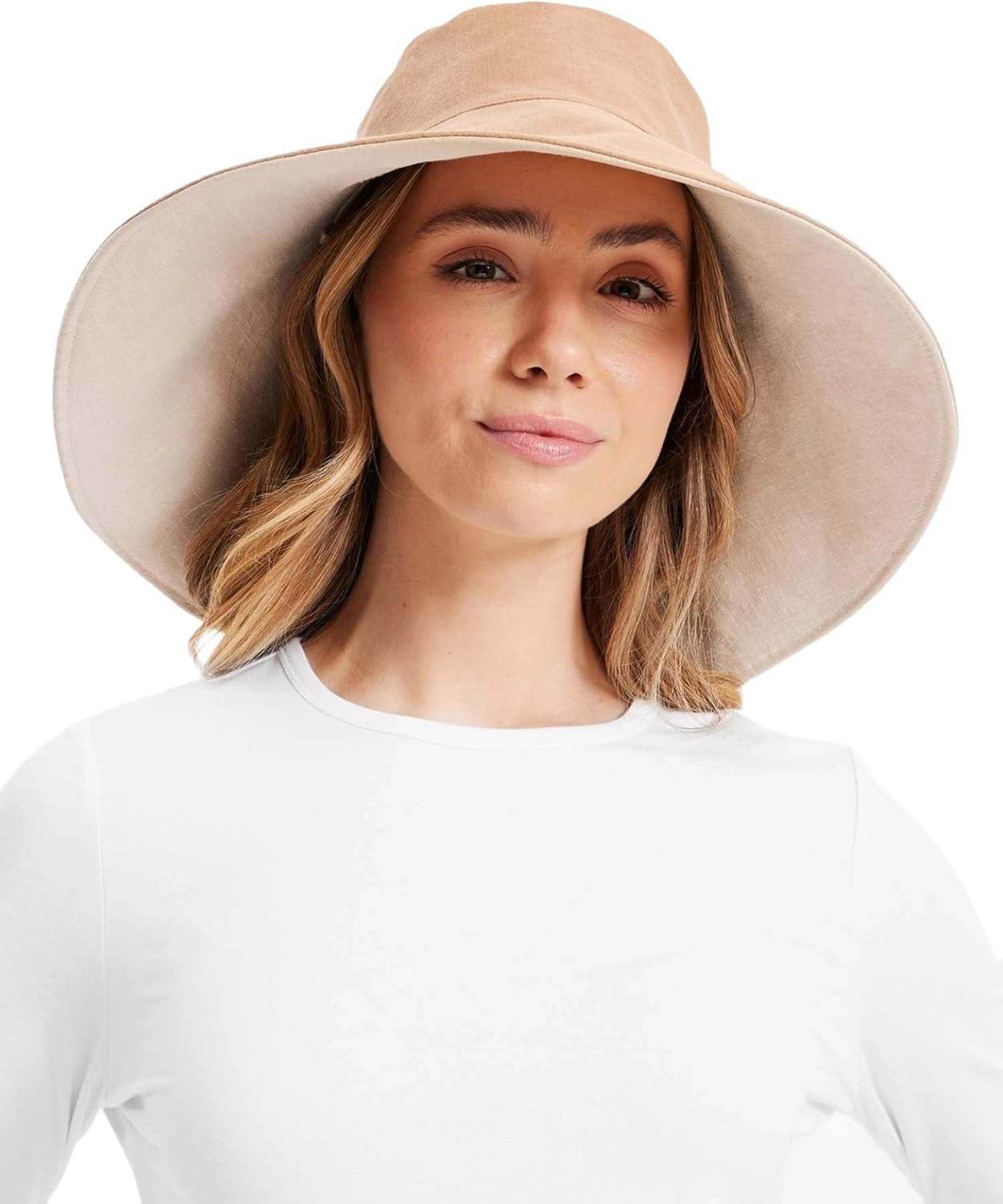 Solbari Ultra Wide Cotton Linen Hat UPF 50+ Packable UV Sun Protection Hat with Large Brim and Detachable Strap