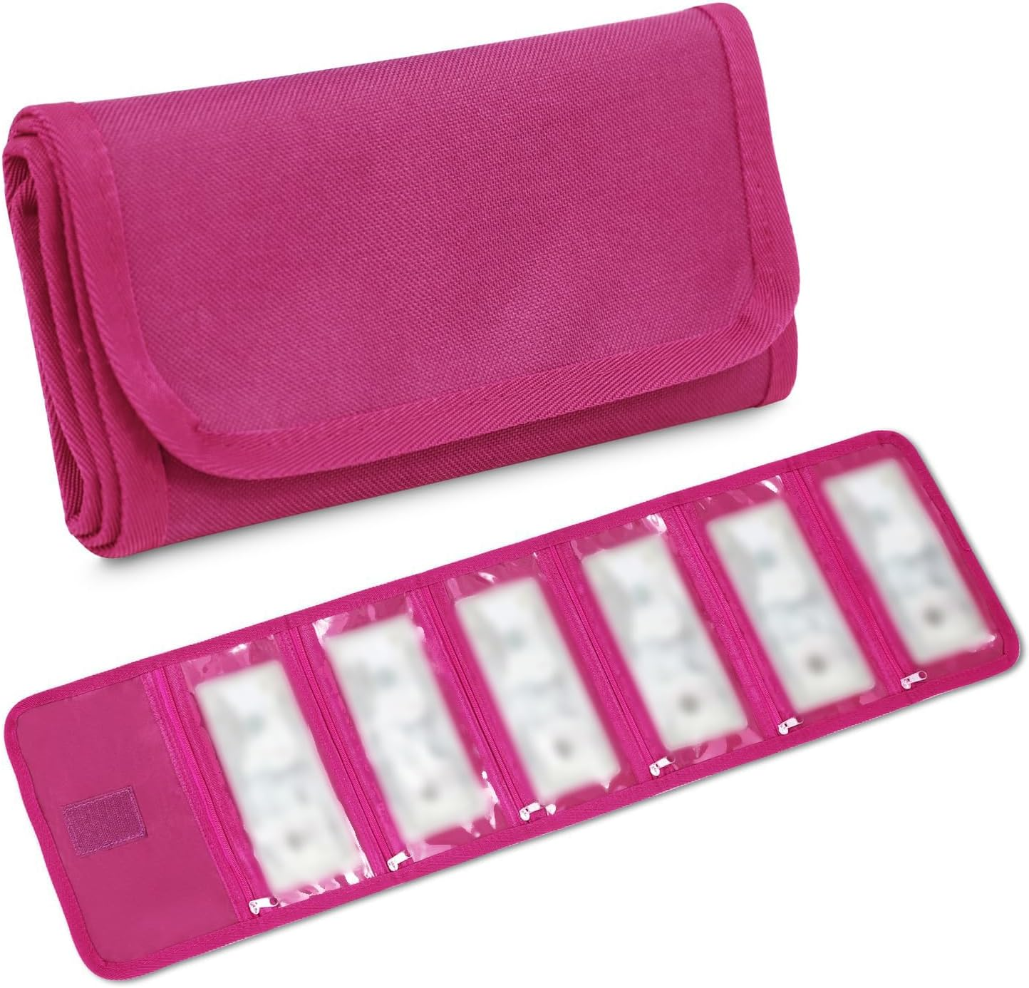 Money Wallet, Money Organizer for Cash with 6 Zippered Pocket Multipack Money Pouch, Cash Bill Organizer, Envelope Wallet Money Bag Small Travel Money Holder for Budgeting, Receipt and Tips (Green)