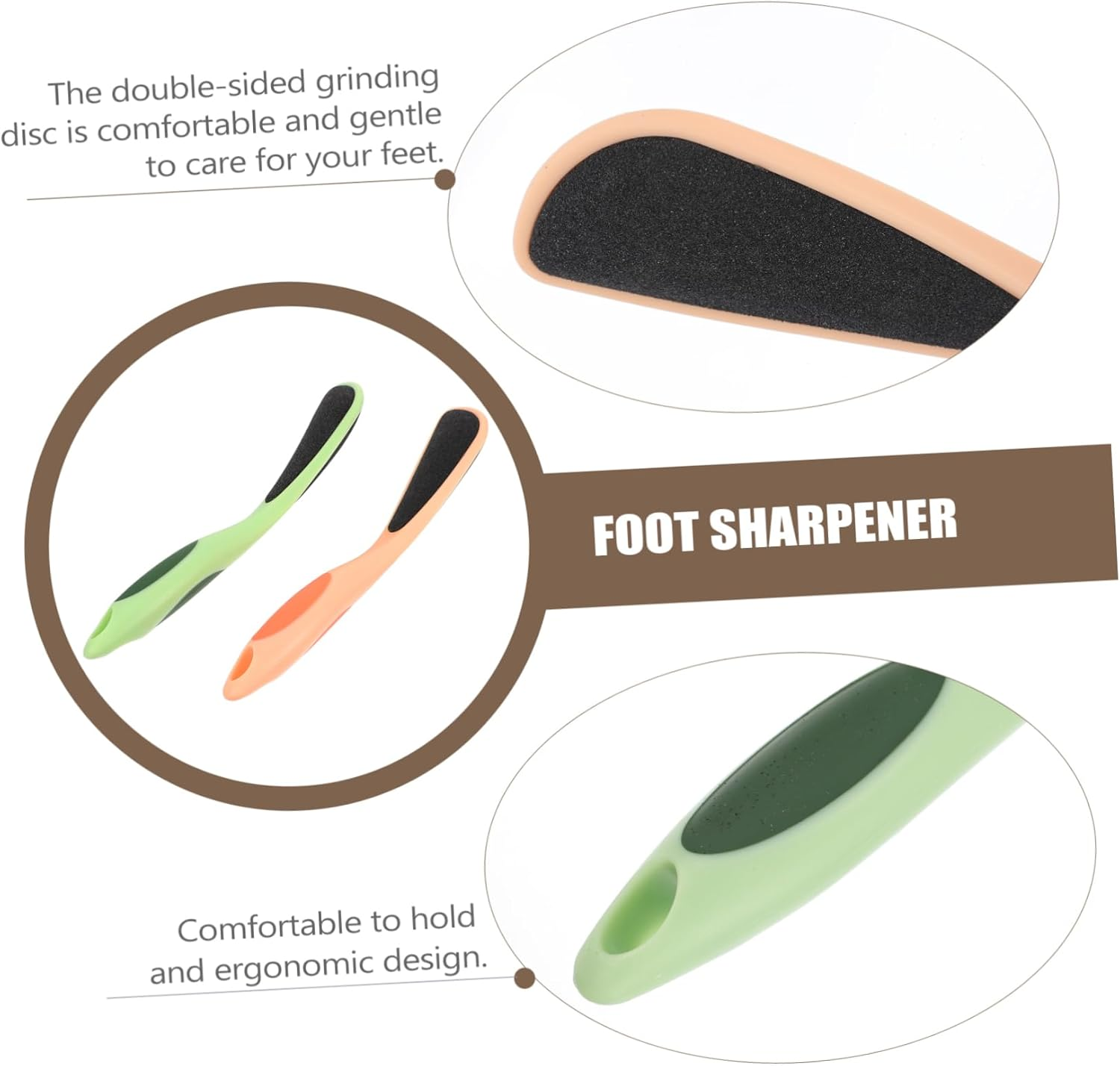 SAFIGLE 2Pcs Professional Pedicure Foot Care Tools for Heels Skin Athlete Foot Treatment Nail Dead Skin Remover Pumice Grinder image number 6