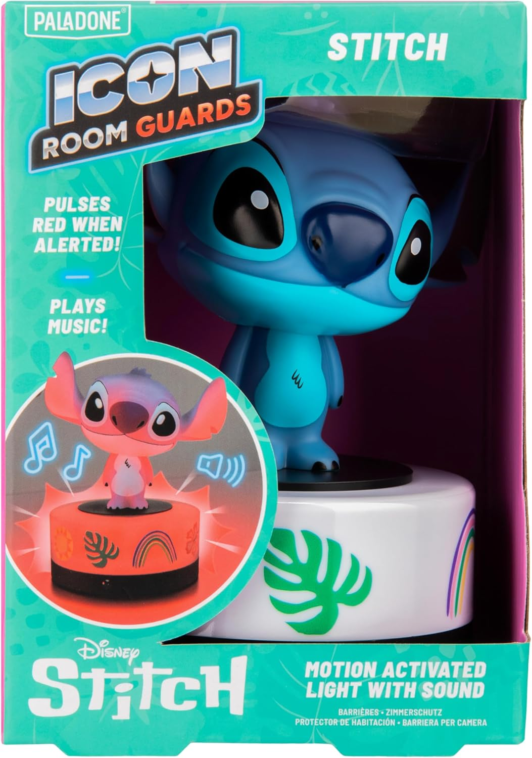 Paladone Disney Stitch Motion Sensor Room Guard and Night Light, Officially Licensed LED Lamp and Security Alarm for Kids Bedrooms, Teenagers, Home, Gift Idea image number 4