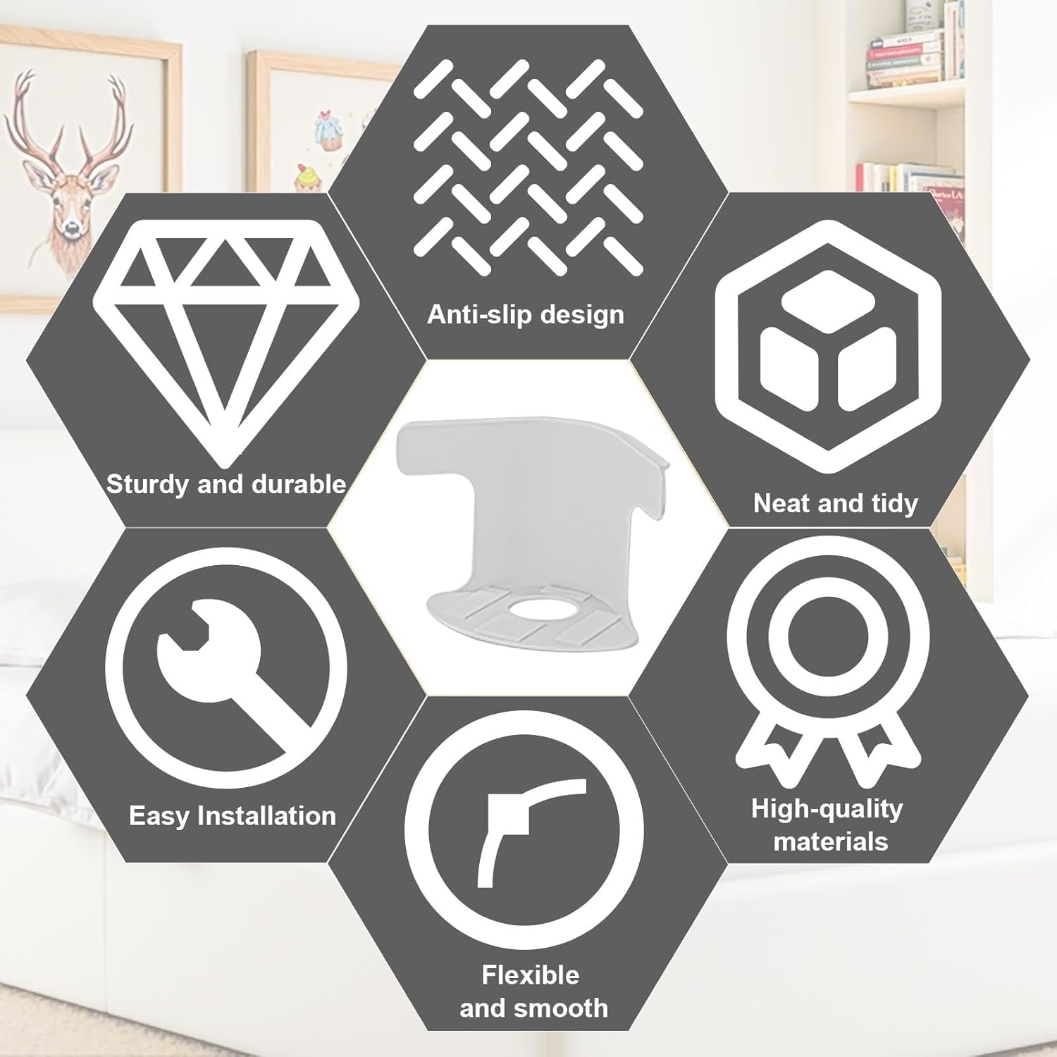 No-Slip Bed Sheet Holder &ndash; 4-Pack Invisible Fitted Sheet Clips, Bed Sheet Clips Fasteners, Secure Mattress Protectors and Bedding Safe Pin-Free Fabric Fasteners image number 4