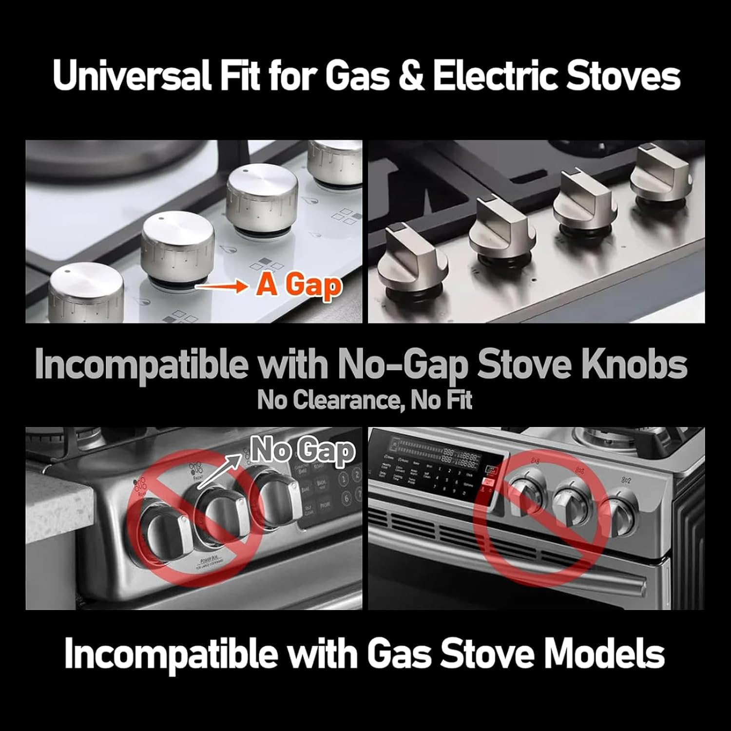 Stove Knob Safety Covers, 4-Pack, Heat-Resistant Baby Proof Press Oven Gas Stove Knob Locks image number 2