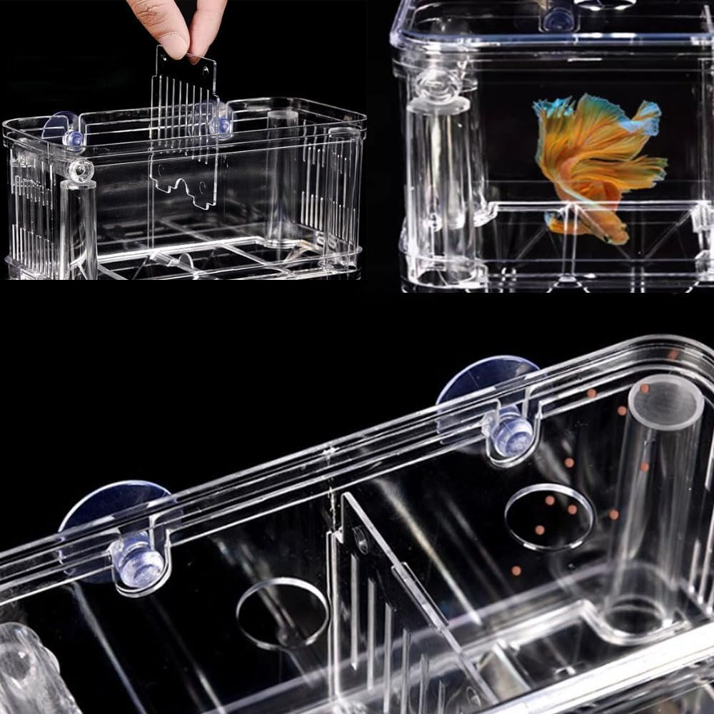 Armastuse Guppy Breeding Box for Aquariums, Transparent Acrylic Fish Tank Hatchery,Isolation Chamber, for Tank Multifunctional Incubator Isolation Aquarium image number 1
