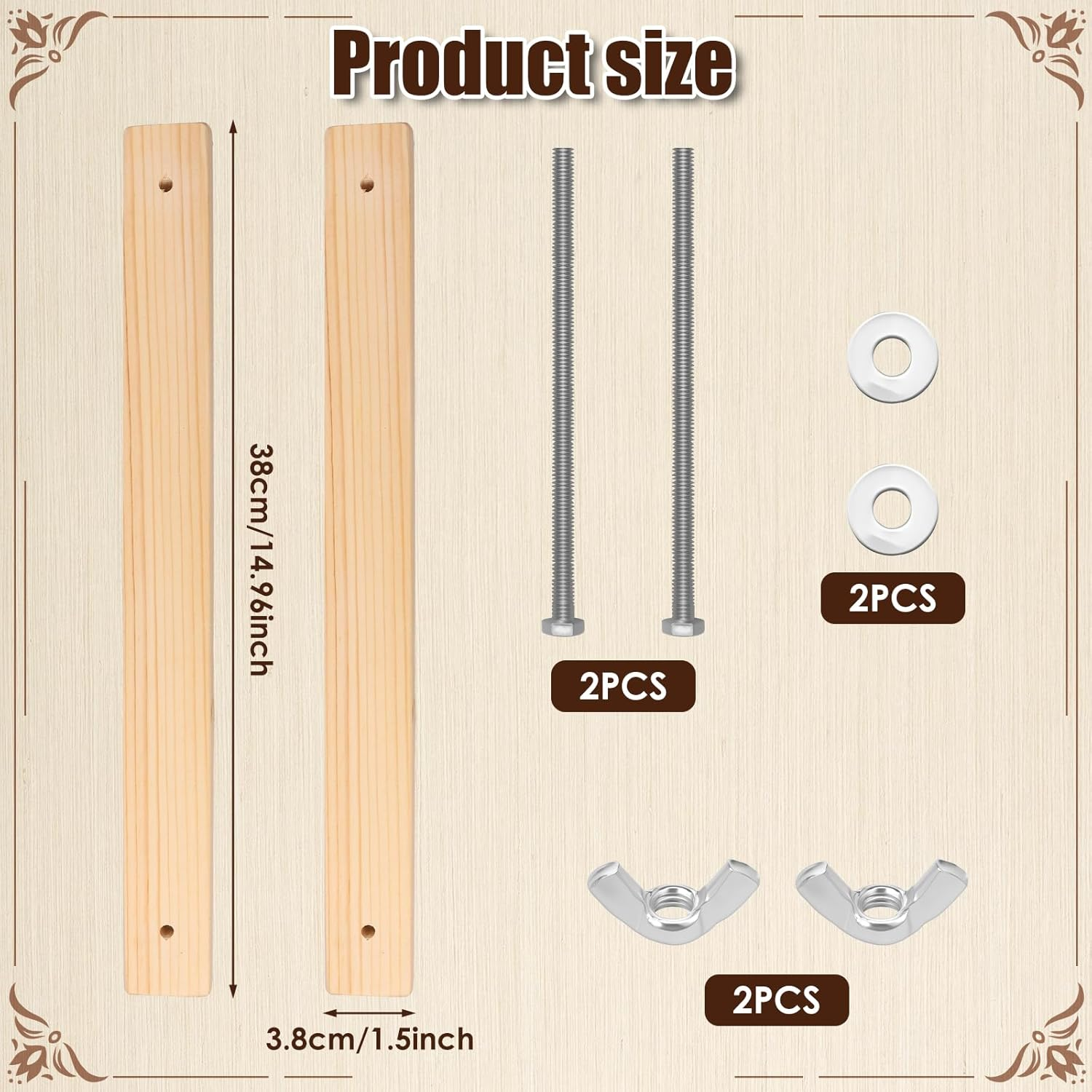 UKQRRTC Book Press Kit, Wood Book Binding Tool, Easy to Use and Portable, Effective Bookbinding Press Kit for DIY Crafts (L) image number 4