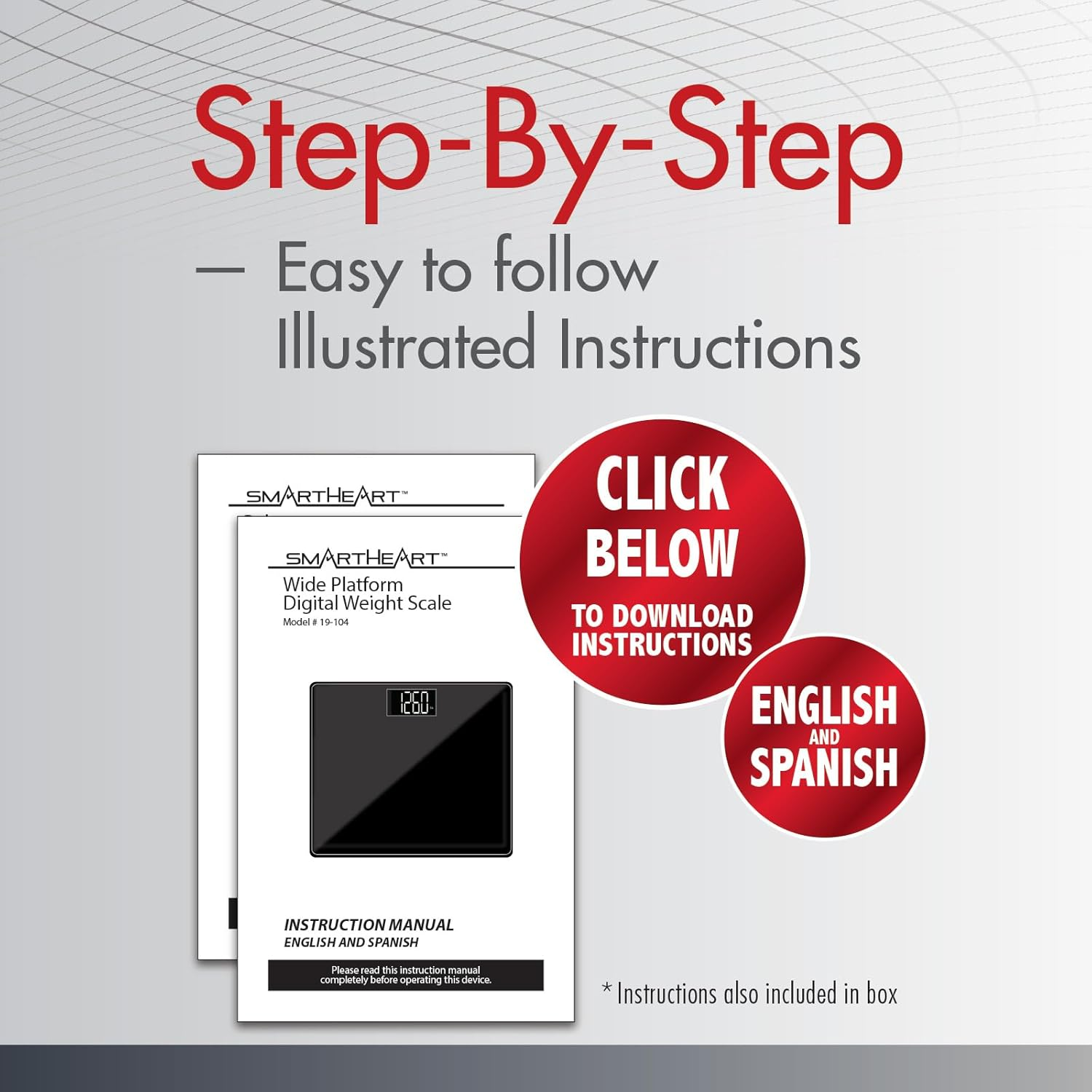 Smartheart Wide Platform Digital Weight Scale | 551 Lbs / 250 Kg Capacity | Tempered Glass Auto-On | Quick, Accurate Body Weight Measurements | Measurement Modes: LBS, KG or ST image number 3