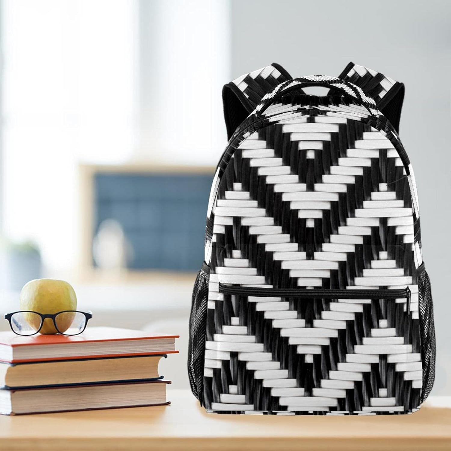 Zigzag Backpack Students Shoulder Bags Travel Bag College School Tote Backpacks image number 1