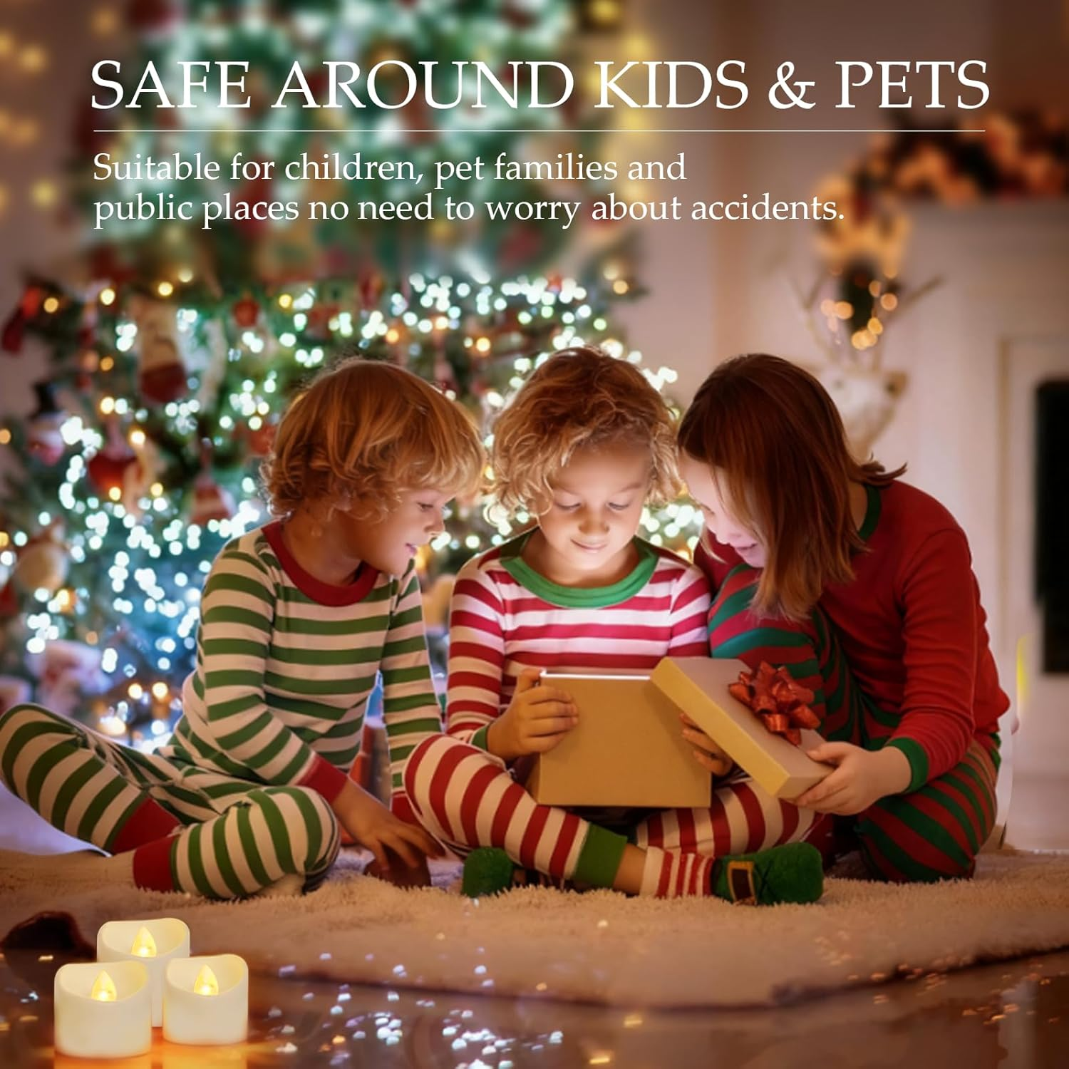 Pack of 12 Tea Lights Candles, Outdoor Candles, Bright Flickering Candle Lamp, Ideal for Outdoor Party, Garden, Home Decoration image number 4