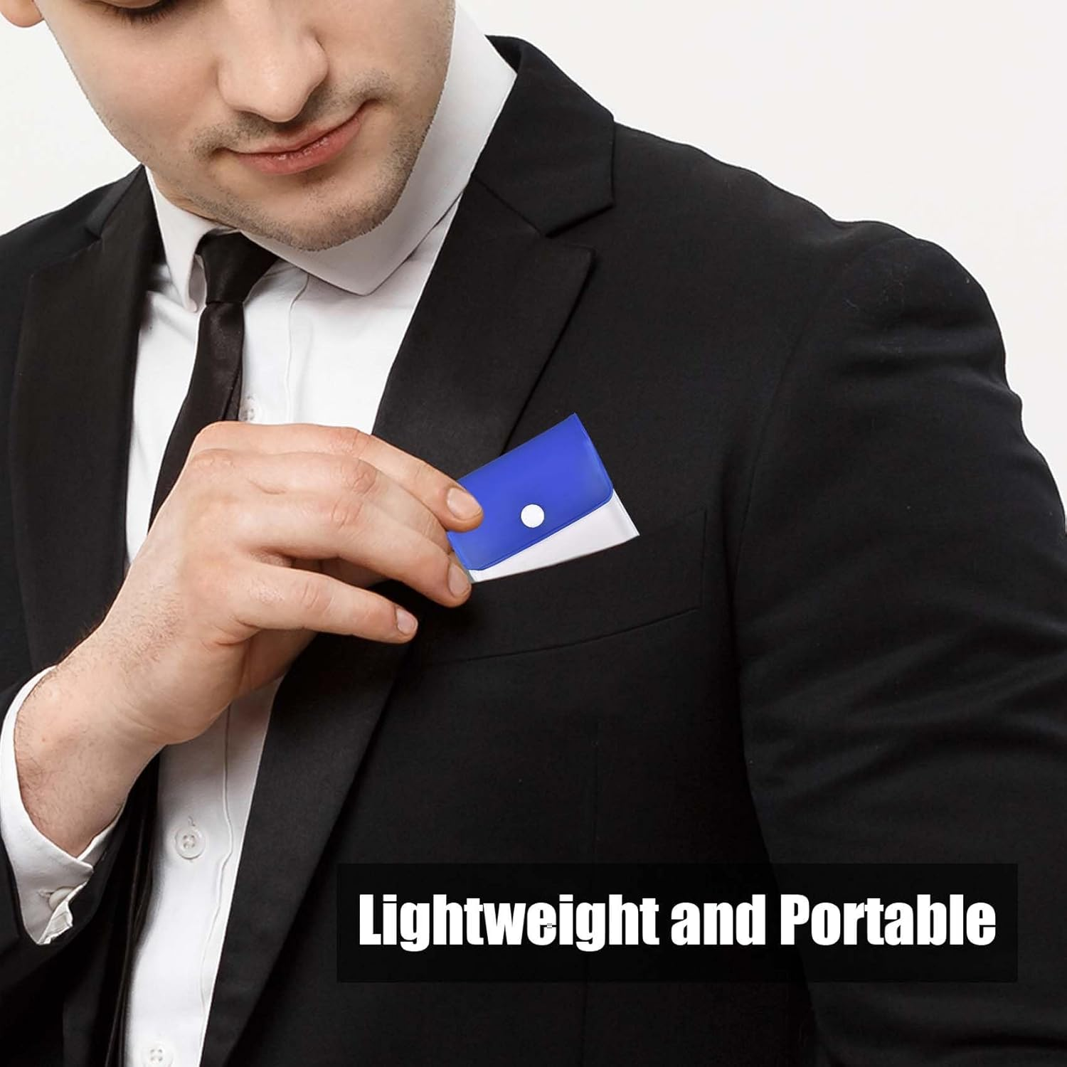 2Pcs Pocket Portable Ashtray Pouch, PVC Fireproof Reusable Odorless Ashtray Small for Outdoor or Travel Use, Outdoor Environment Friendly Butt Disposal Bag (Blue and Green) image number 6