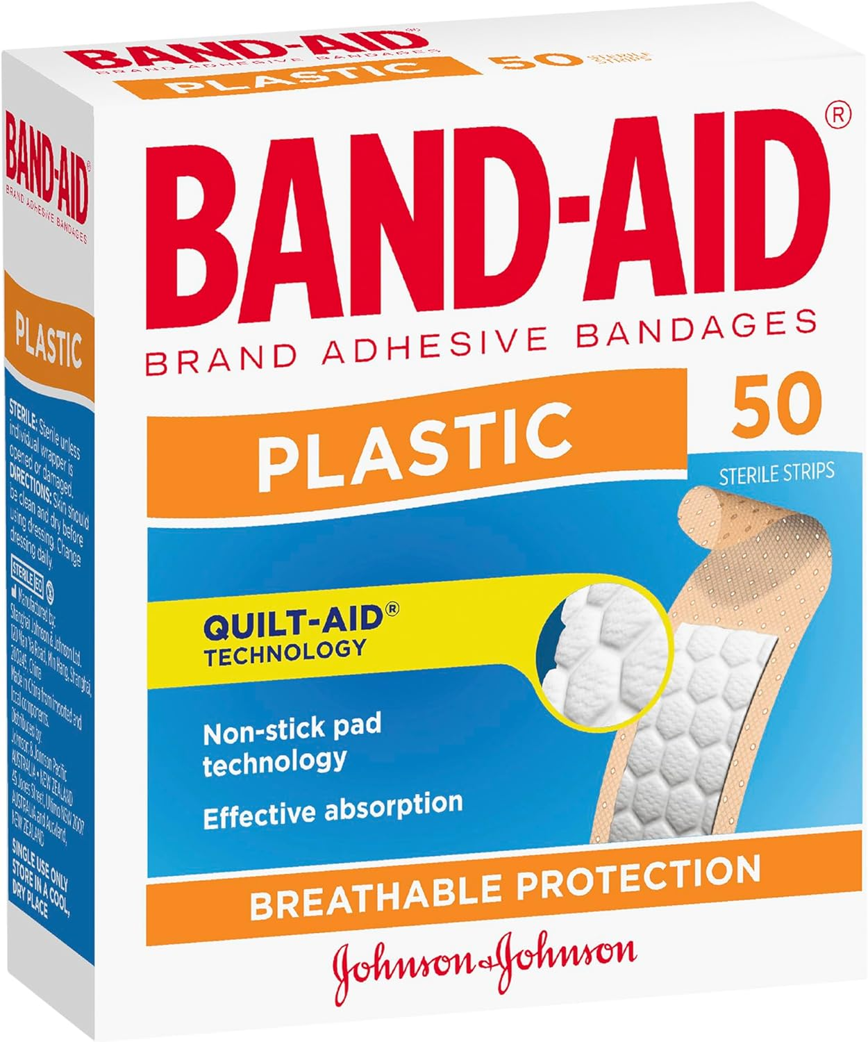 Band-Aid Plastic Strips 200 Pack| Non-Stick Pad Technology| Breathable| Seals Sides image number 1
