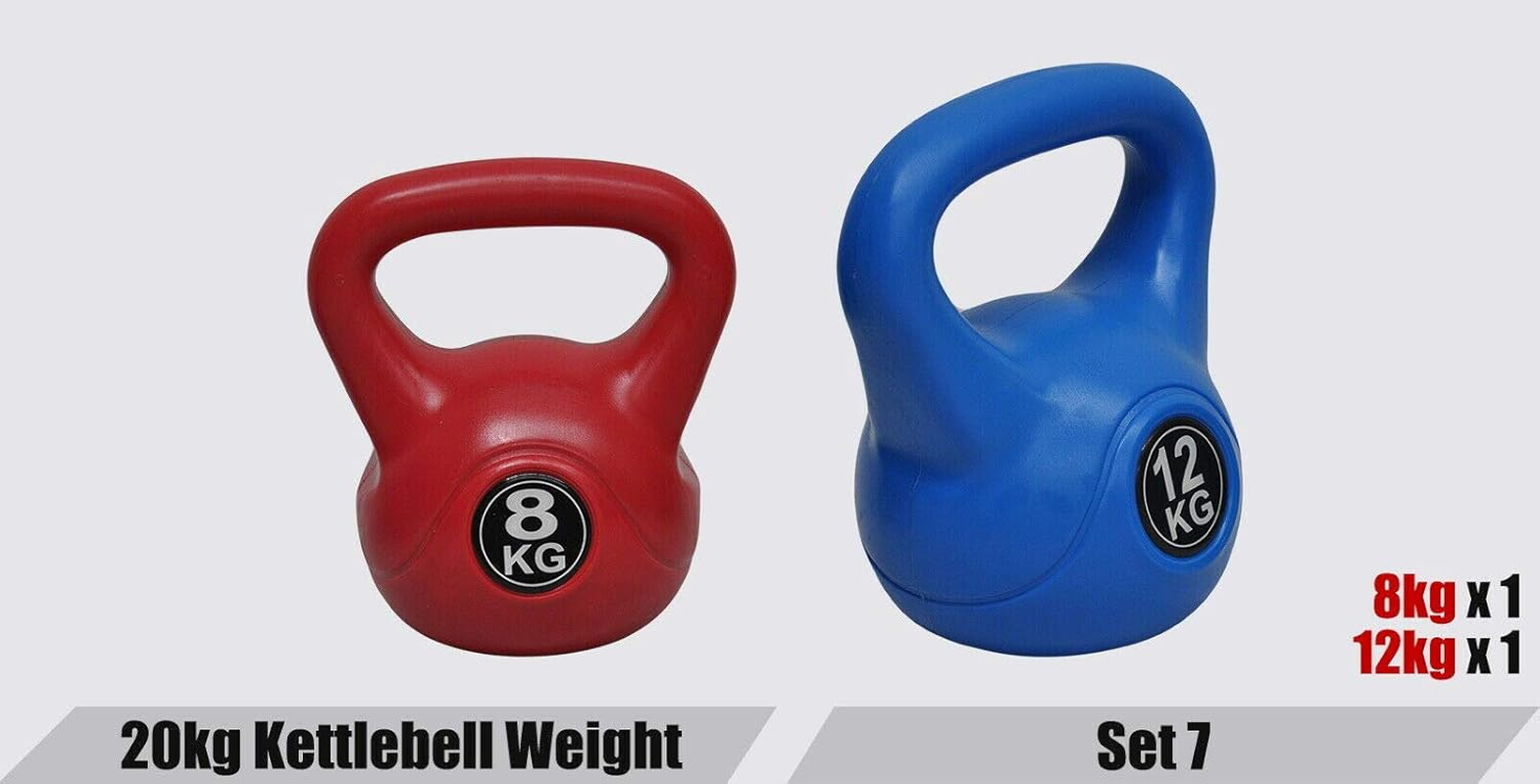 Kettlebell 20Kg Kettlebell Set Home Gym Weight Fitness Exercise - 12Kg + 8Kg - Training Fitness Equipment Sports Equipment image number 1