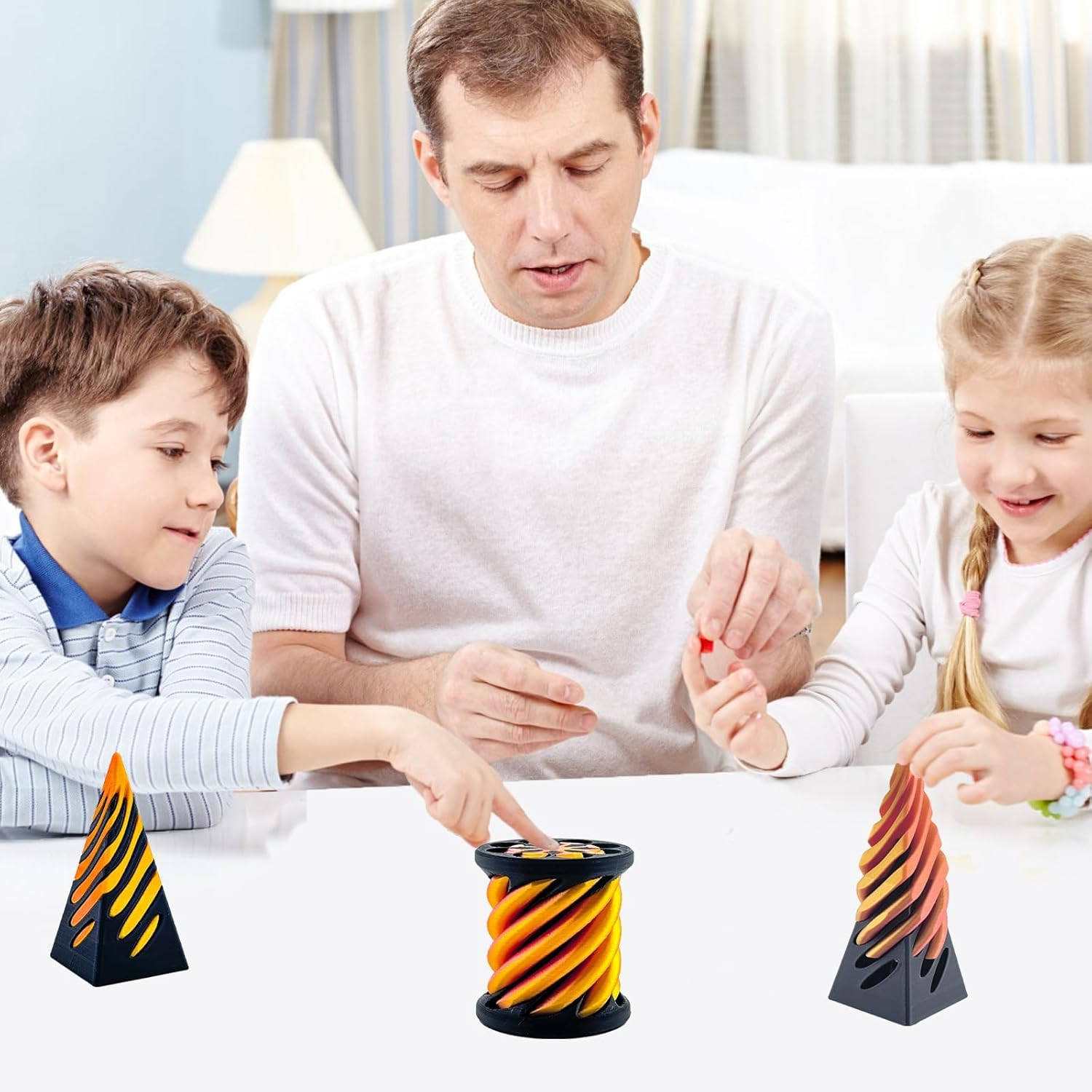 3 Packs Impossible Cone,Spiral Cone Fidget Toy,Impossible Cones Passthrough Impossible Pyramid for Relaxing,Spiral Fidget Toy Passthrough Impossible Cone,Birthday for Adults & Kids image number 3