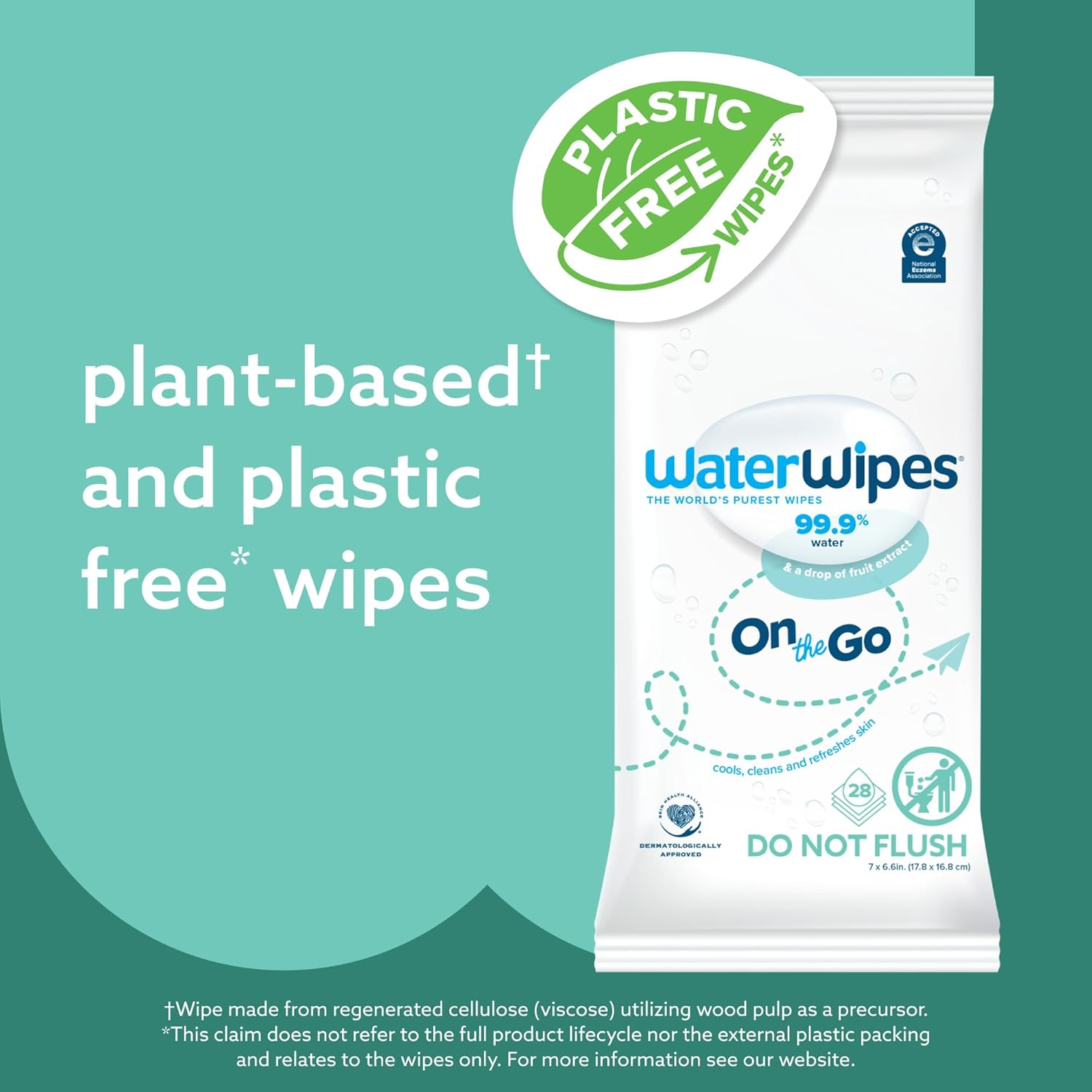 Waterwipes on the Go 8X28Pk Multipack, Ideal for Travel, Designed for Face & Body, 99% Water-Based Wet Wipes image number 3