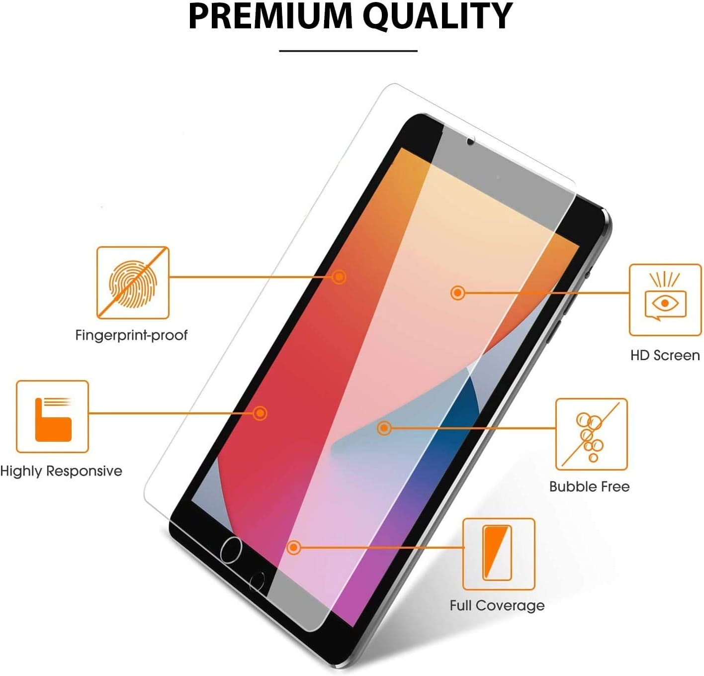 ZUSLAB Ipad 9/8 / 7 Tempered Glass Screen Protector Film (10.2") image number 5