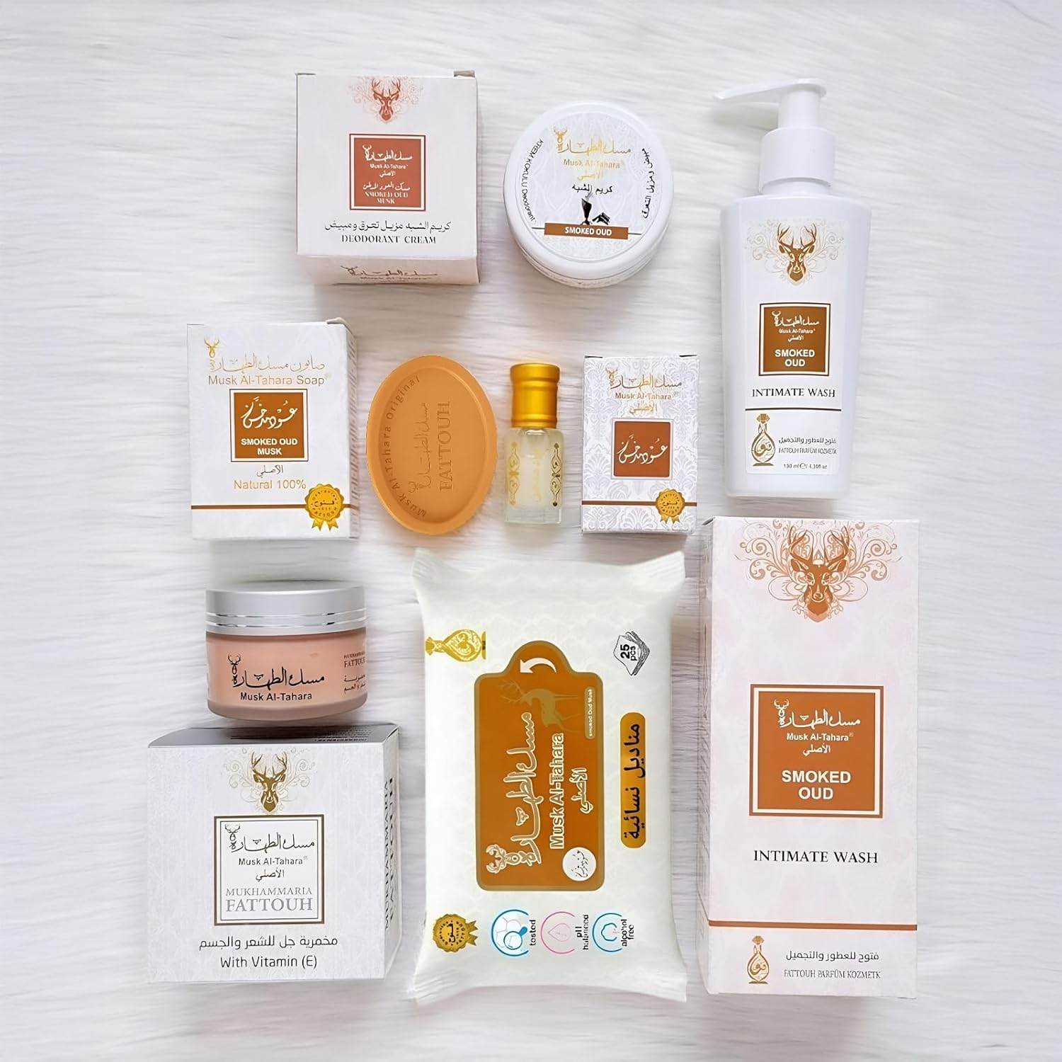 Musk Al-Tahara Smoked Oud &ndash; Complete Intimate & Body Care Set (6-Piece Collection for Women) Luxury Feminine Hygiene & Personal Care Kit &ndash; Natural Musk & Oud Fragrance image number 6