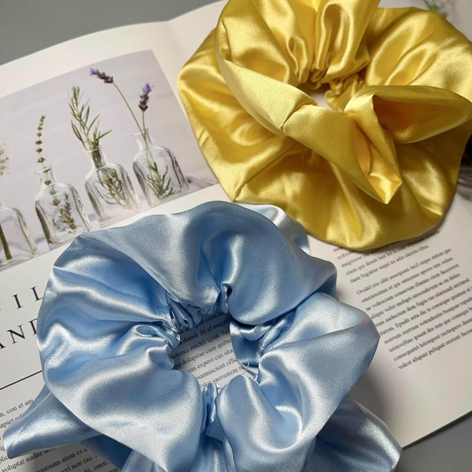 Women Girls Large Satin Scrunchies XL Silk Jumbo Scrunchie for Thick Long Hair Oversized Giant Scrunchy Hair Ties image number 2